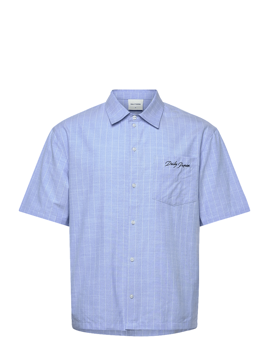 Daily Paper - script ss shirt - gestreifte hemden - blue - 0