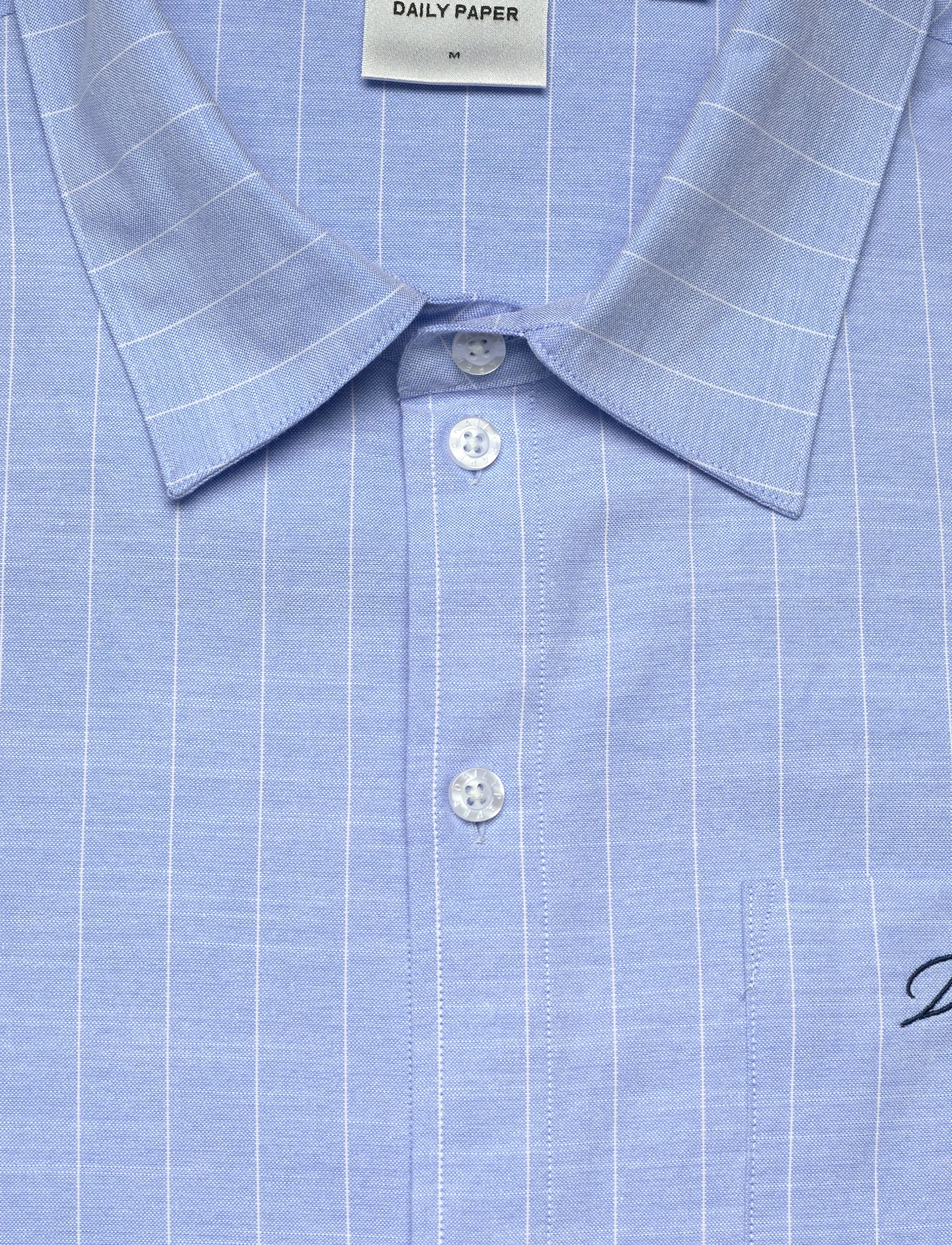 Daily Paper - script ss shirt - gestreifte hemden - blue - 2