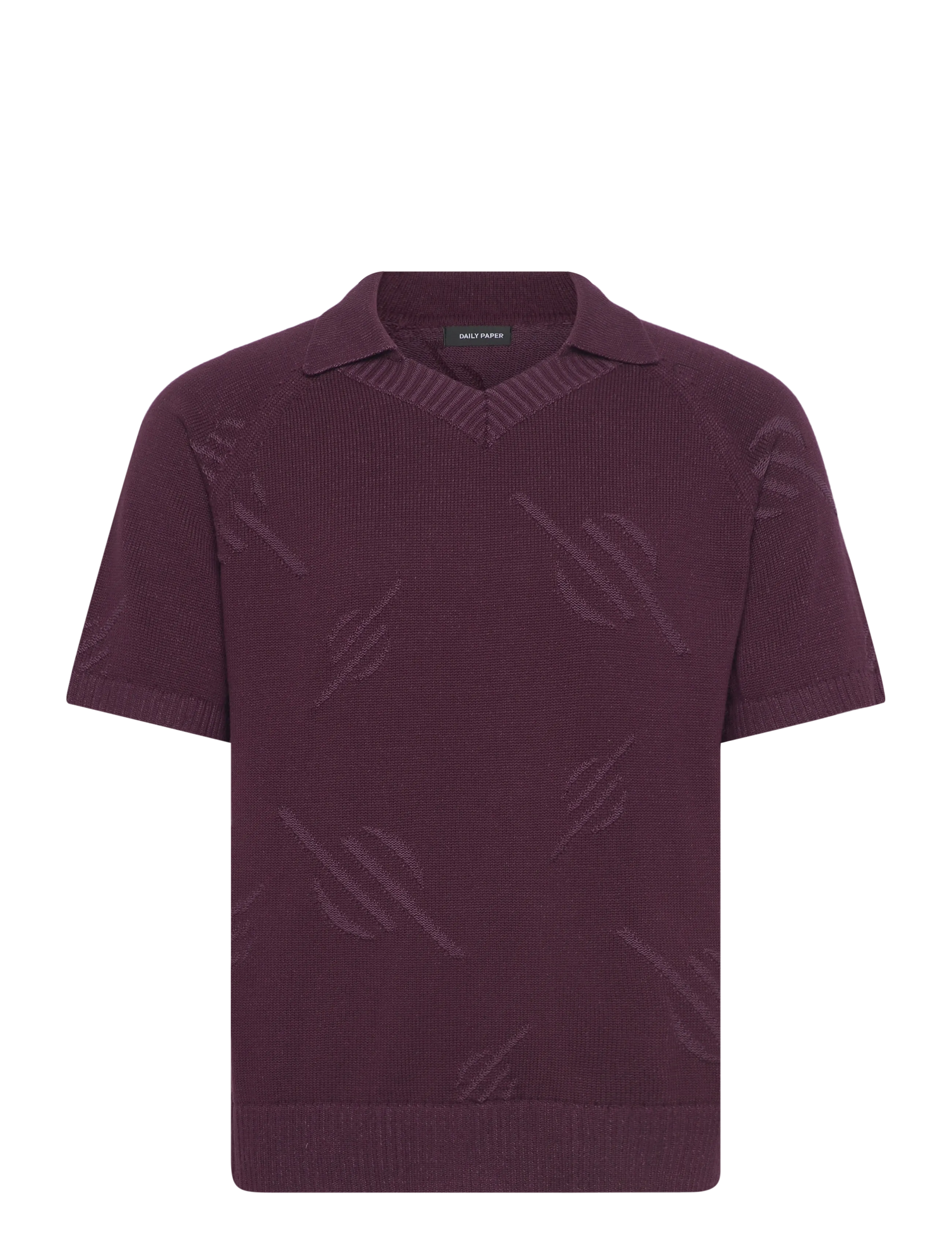 DAILY PAPER Monogram Polo Knit Burgundy - M - Herren