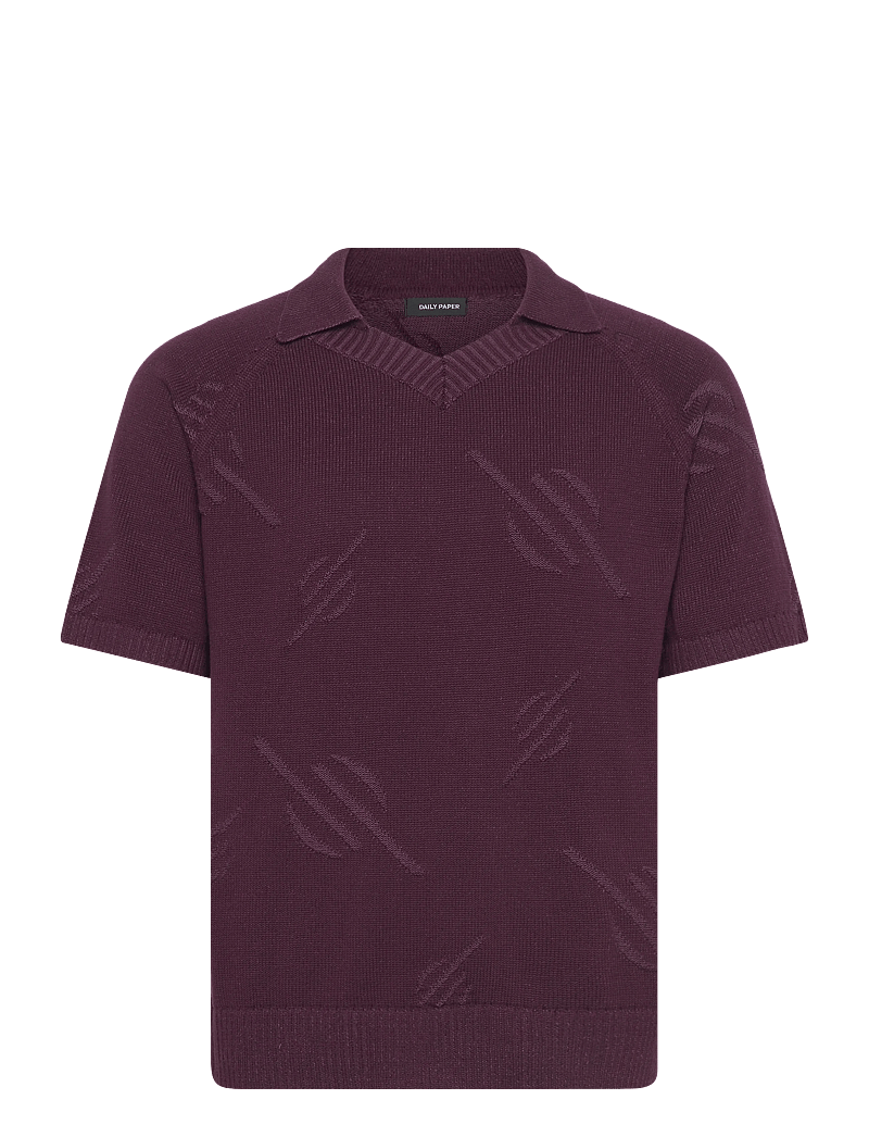 Daily Paper - monogram polo knit - stickade pikéer - potent purple - 0
