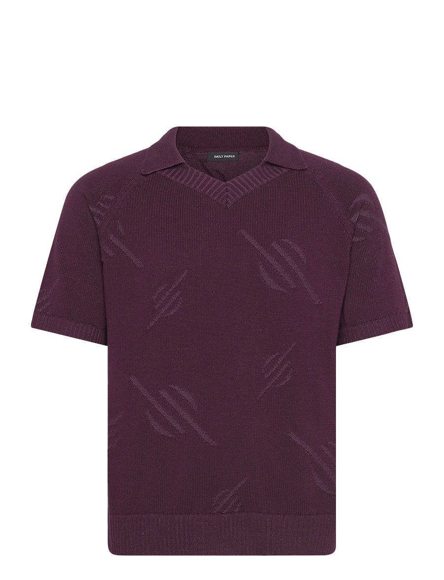 Daily Paper - monogram polo knit - langärmlige strick-polohemden - potent purple - 1