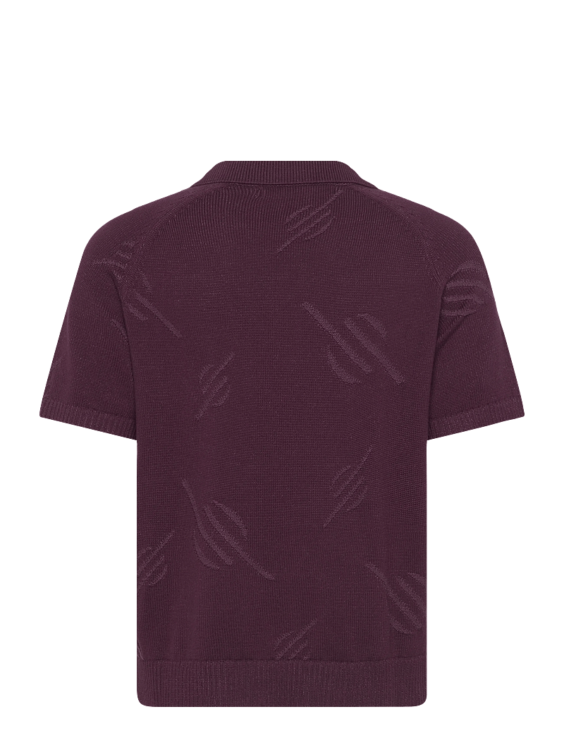 Daily Paper - monogram polo knit - stickade pikéer - potent purple - 1