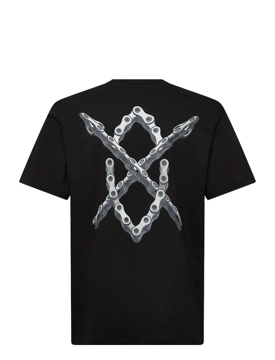 Daily Paper - chain shield t-shirt - kurzärmelige t-shirts - black - 1