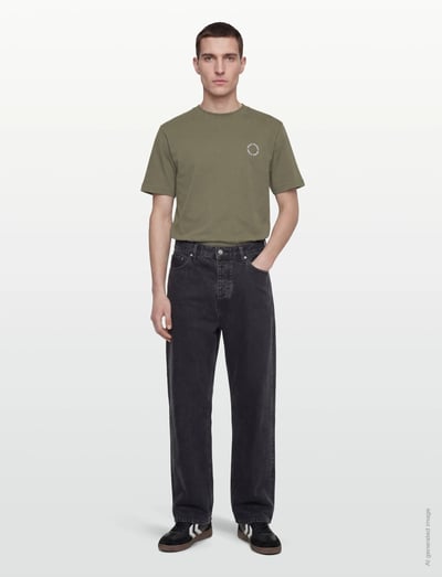 Daily Paper orbit embroidery t-shirt - T-skjorter - KALAMATA / khaki/green