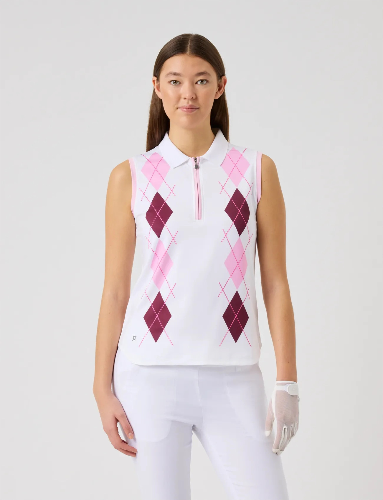 Daily Sports Argyle Sl Polo Shirt - White - S