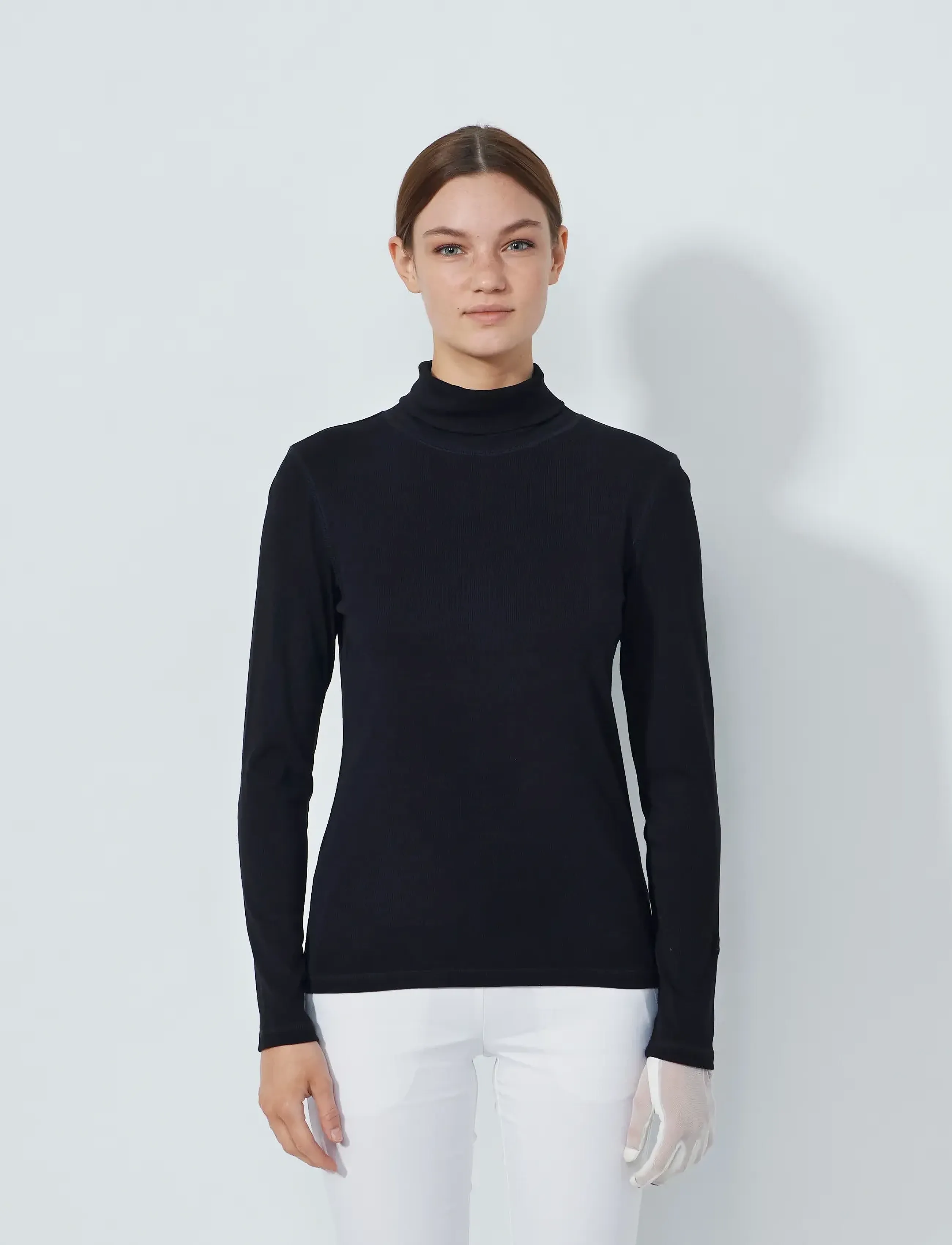 Daily Sports Ancona Ls Roll Neck, Kvinder, Langærmet Rullekrave Top, Sort, Str: XS