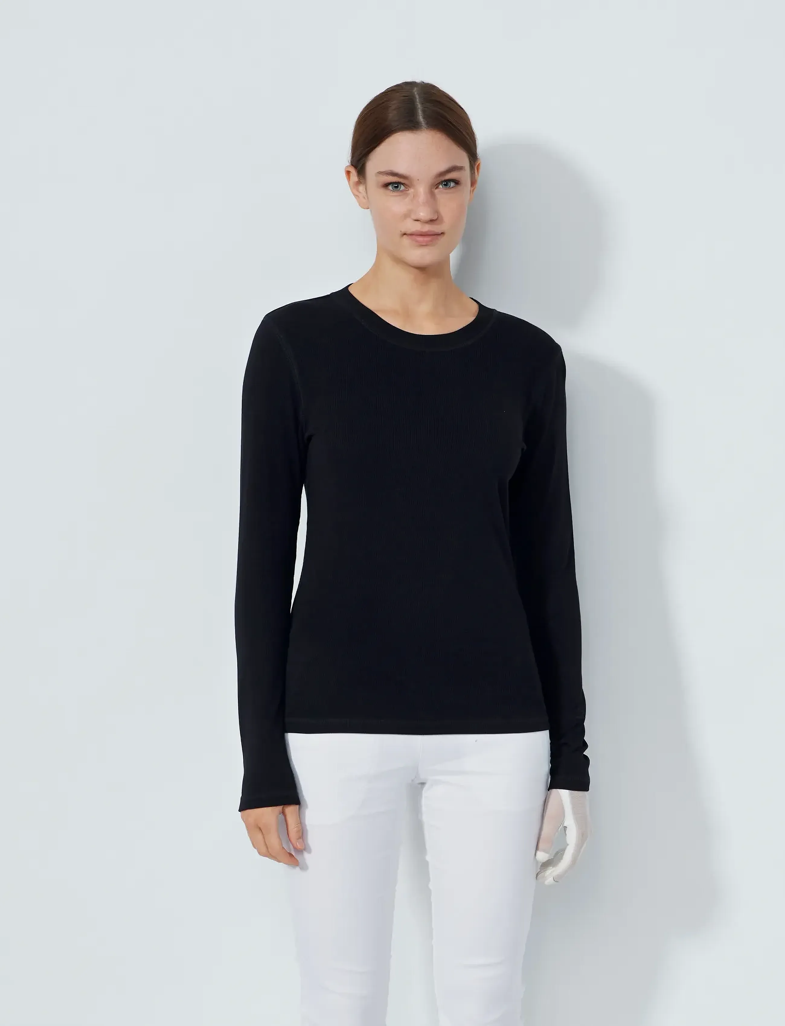 Daily Sports Ancona LS Round neck - Langermede topper - BLACK / black