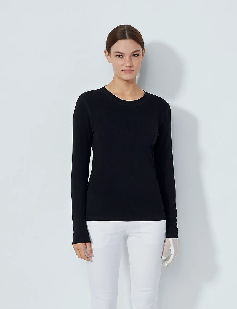 Daily Sports - Ancona LS Round neck - langærmede t-shirts - black - 0