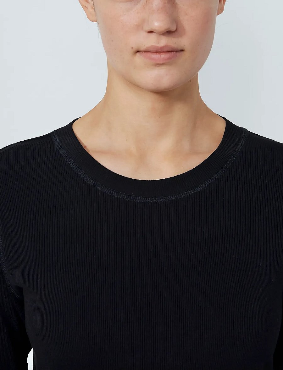 Daily Sports - Ancona LS Round neck - langærmede t-shirts - black - 4