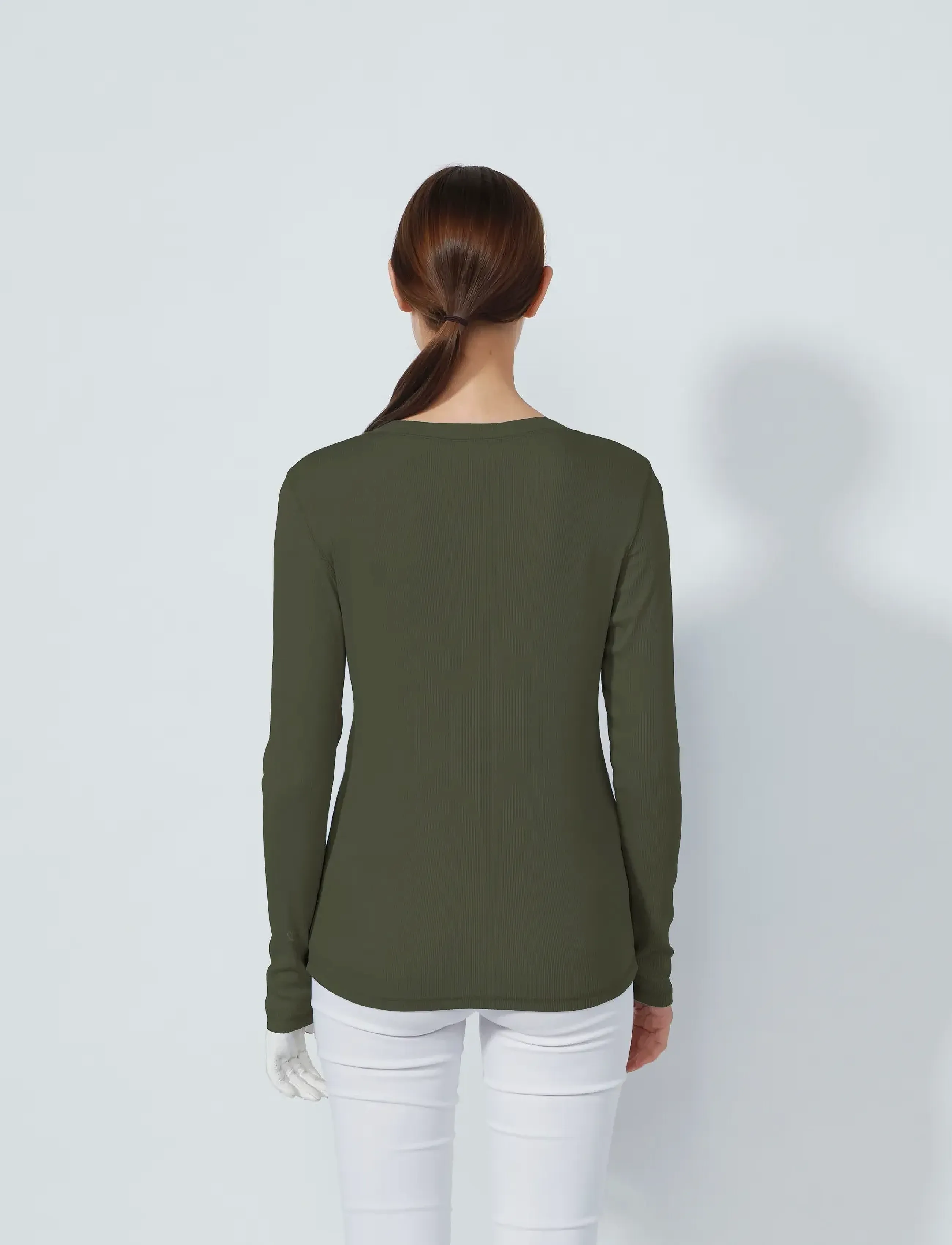 Daily Sports - Ancona LS Round neck - langærmede t-shirts - kalamata - 3
