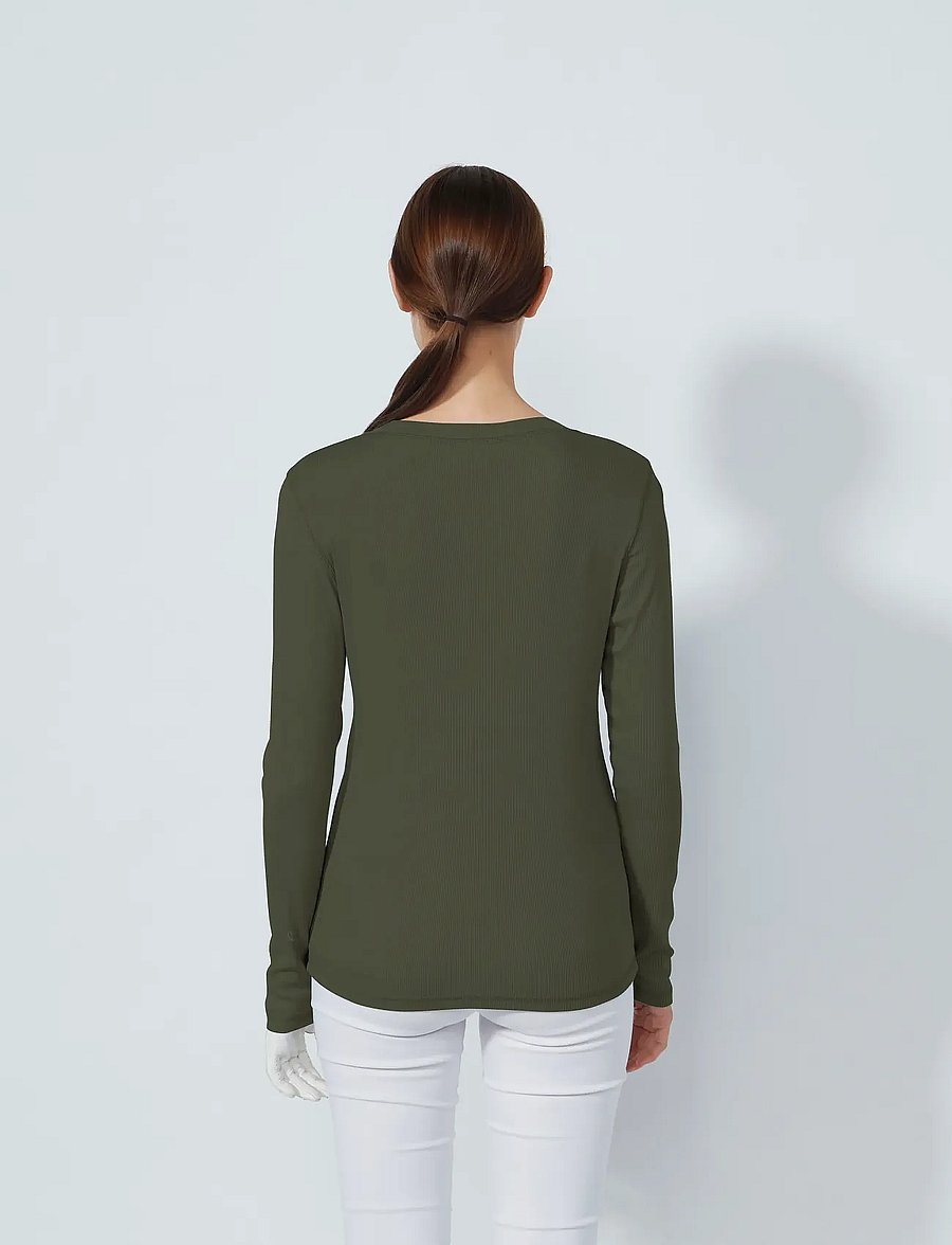 Daily Sports - Ancona LS Round neck - langærmede t-shirts - kalamata - 3