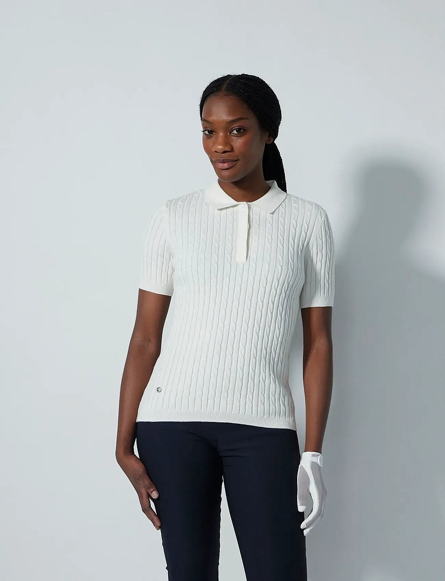 Daily Sports - Madelene 1/2S Polo shirt - oberteile & t-shirts - white - 0