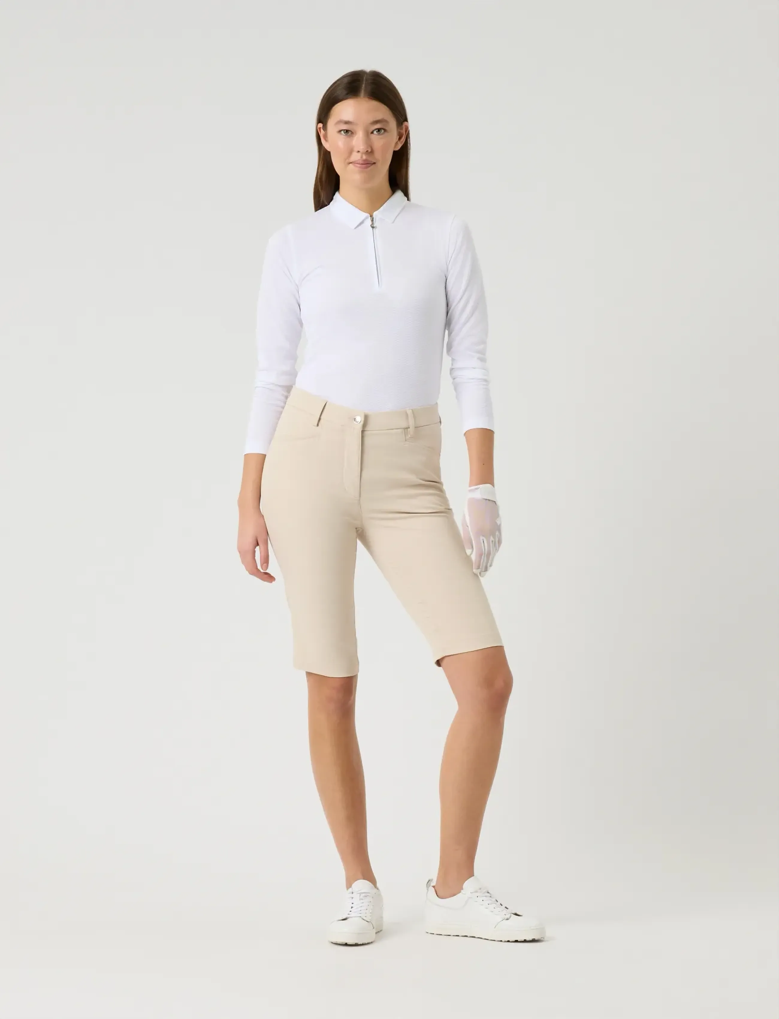 Daily Sports Lyric V2 Bermuda Shorts 60 cm, 42, Cream, Sport Shorts > Sport Golf Shorts, Dame