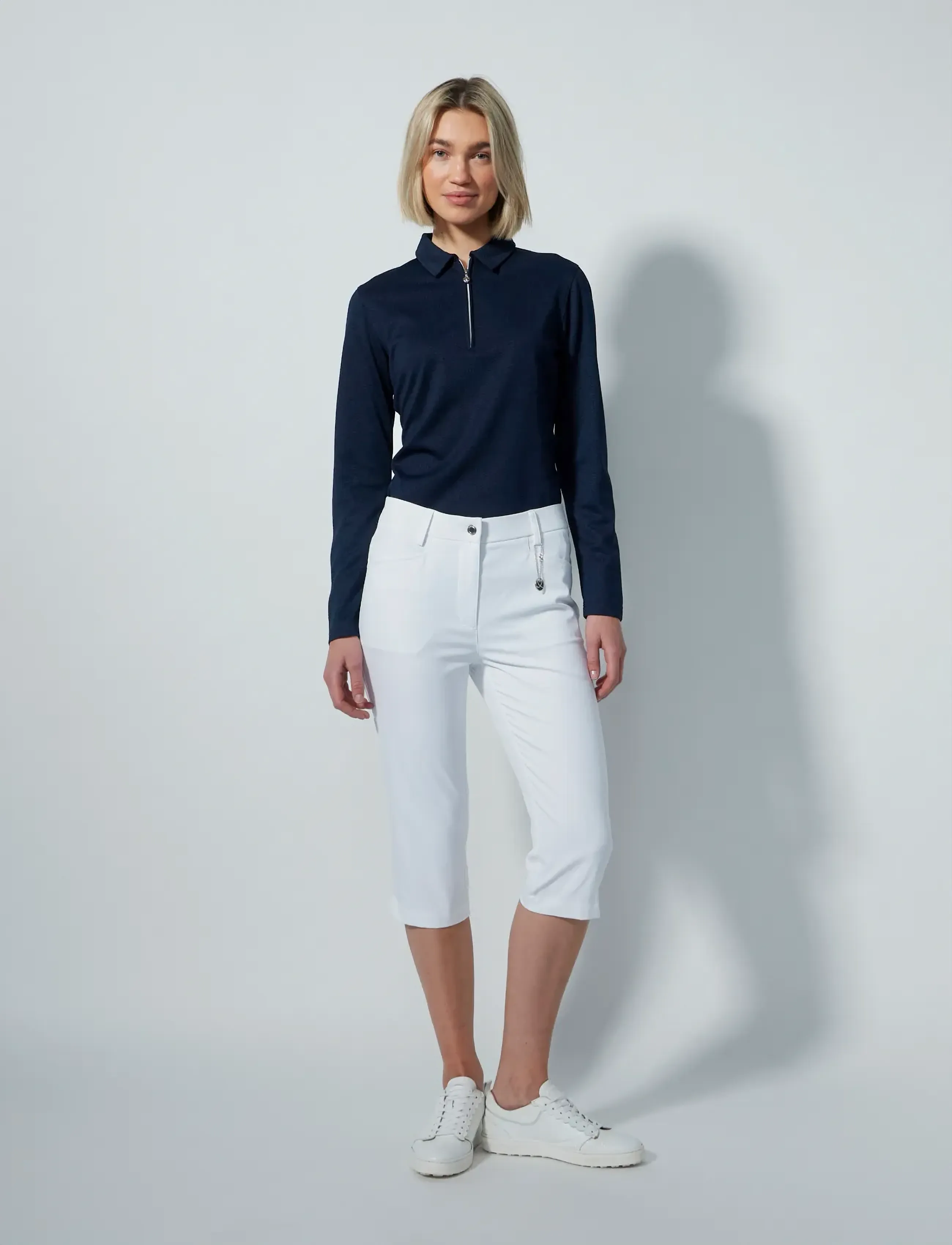 Daily Sports Lyric V2 Cropped 74 cm, 46, White, Sport Pants > Sport Golf Pants, Dame