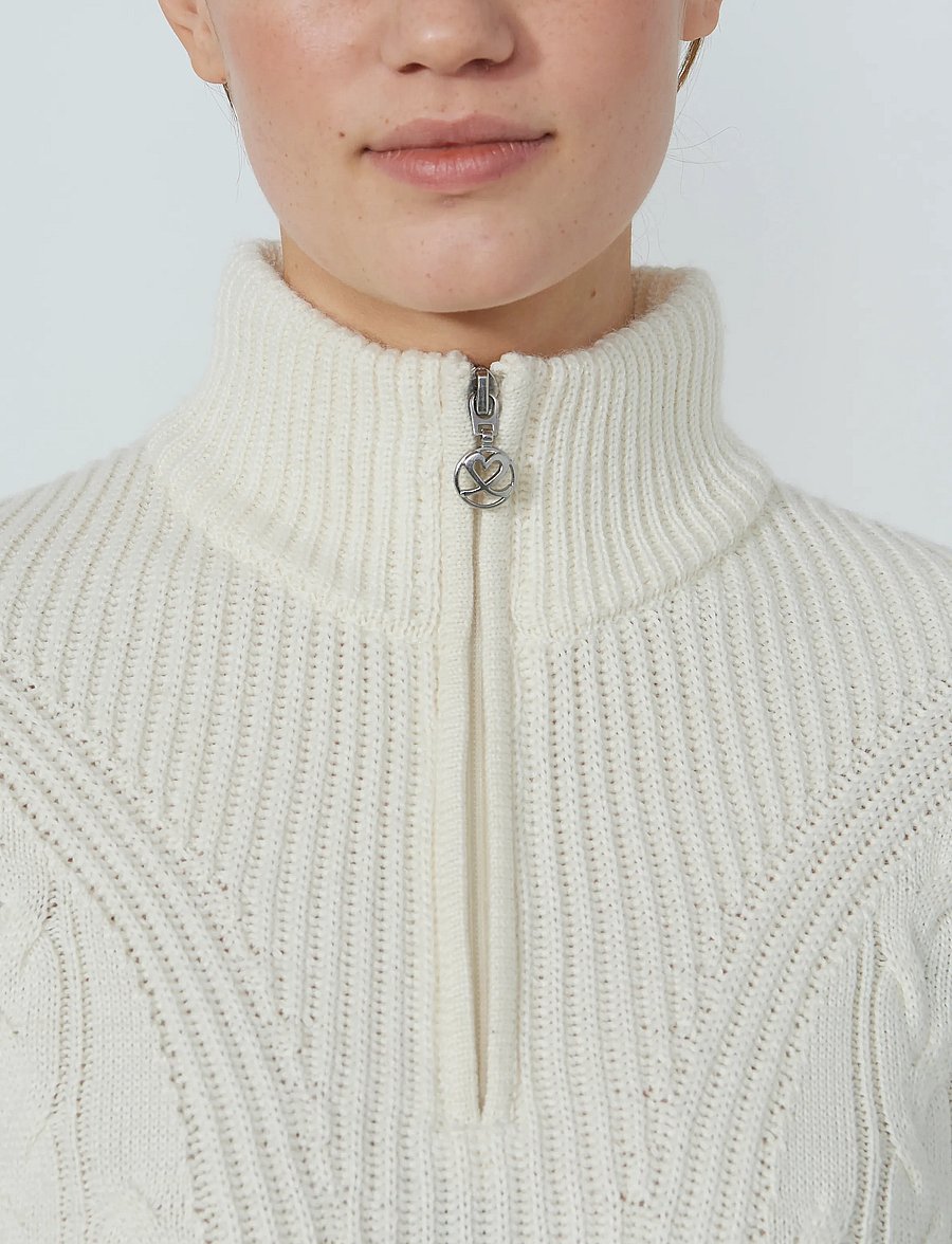 Daily Sports - Cable LS Pullover lined - ivory - 4