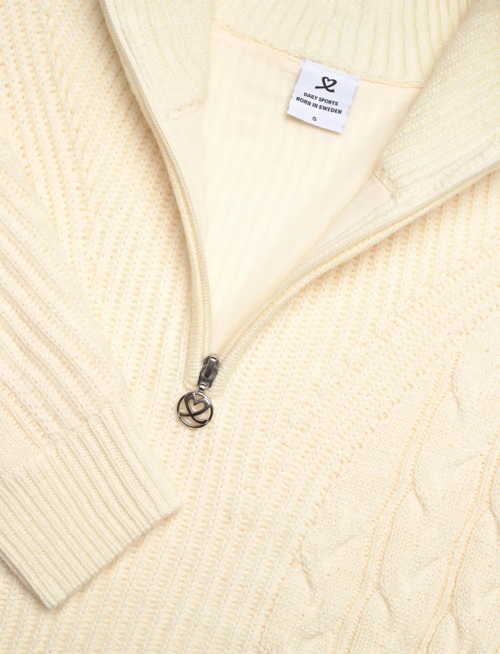 Daily Sports - Cable LS Pullover lined - sweatshirts - ivory - 5