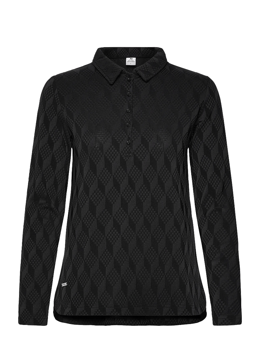Daily Sports - Graphic Jaquard LS Poloshirt - koszulki polo - black - 1