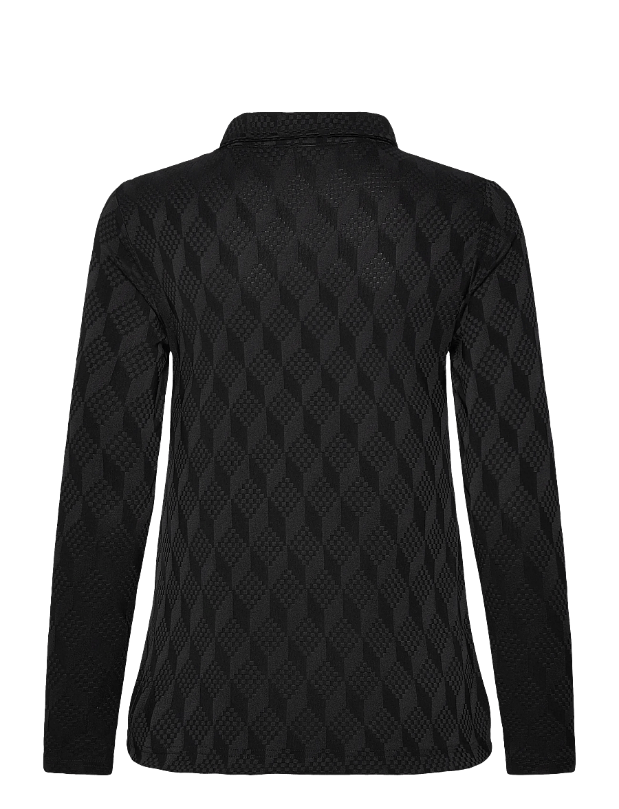 Daily Sports - Graphic Jaquard LS Poloshirt - koszulki polo - black - 2