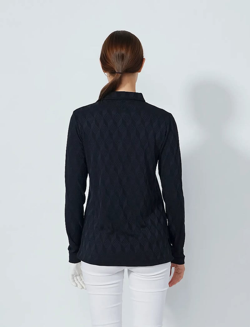 Daily Sports - Graphic Jaquard LS Poloshirt - polos - black - 3