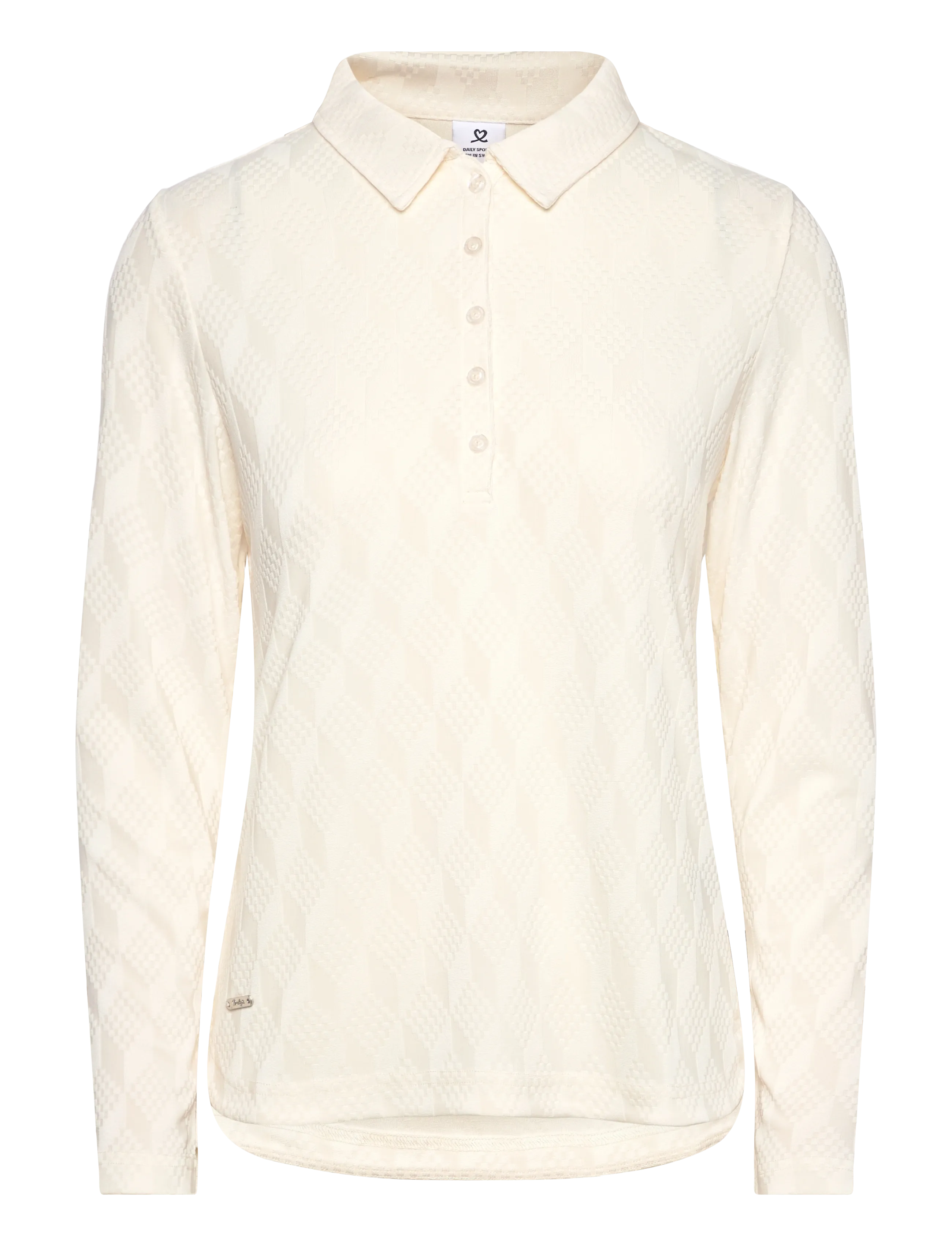 Daily Sports Graphic Jaquard LS Poloshirt - Daily Sports - IVORY / cream