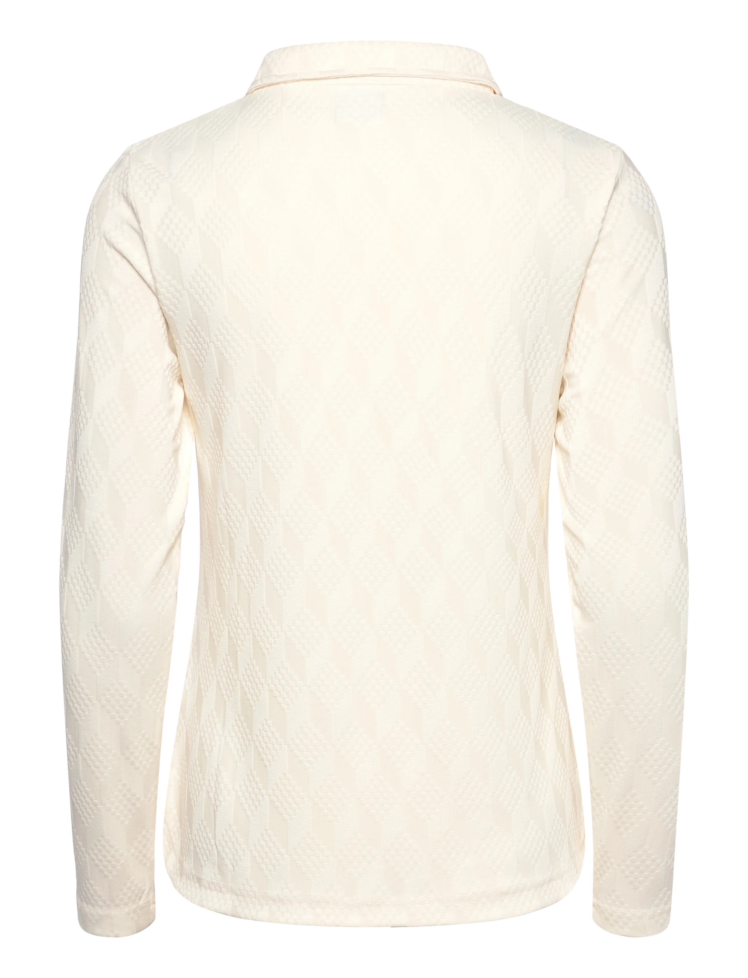 Daily Sports - Graphic Jaquard LS Poloshirt - tops & t-shirts - ivory - 1