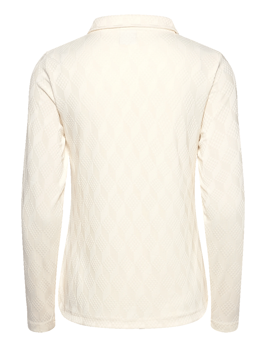 Daily Sports - Graphic Jaquard LS Poloshirt - topit & t-paidat - ivory - 1