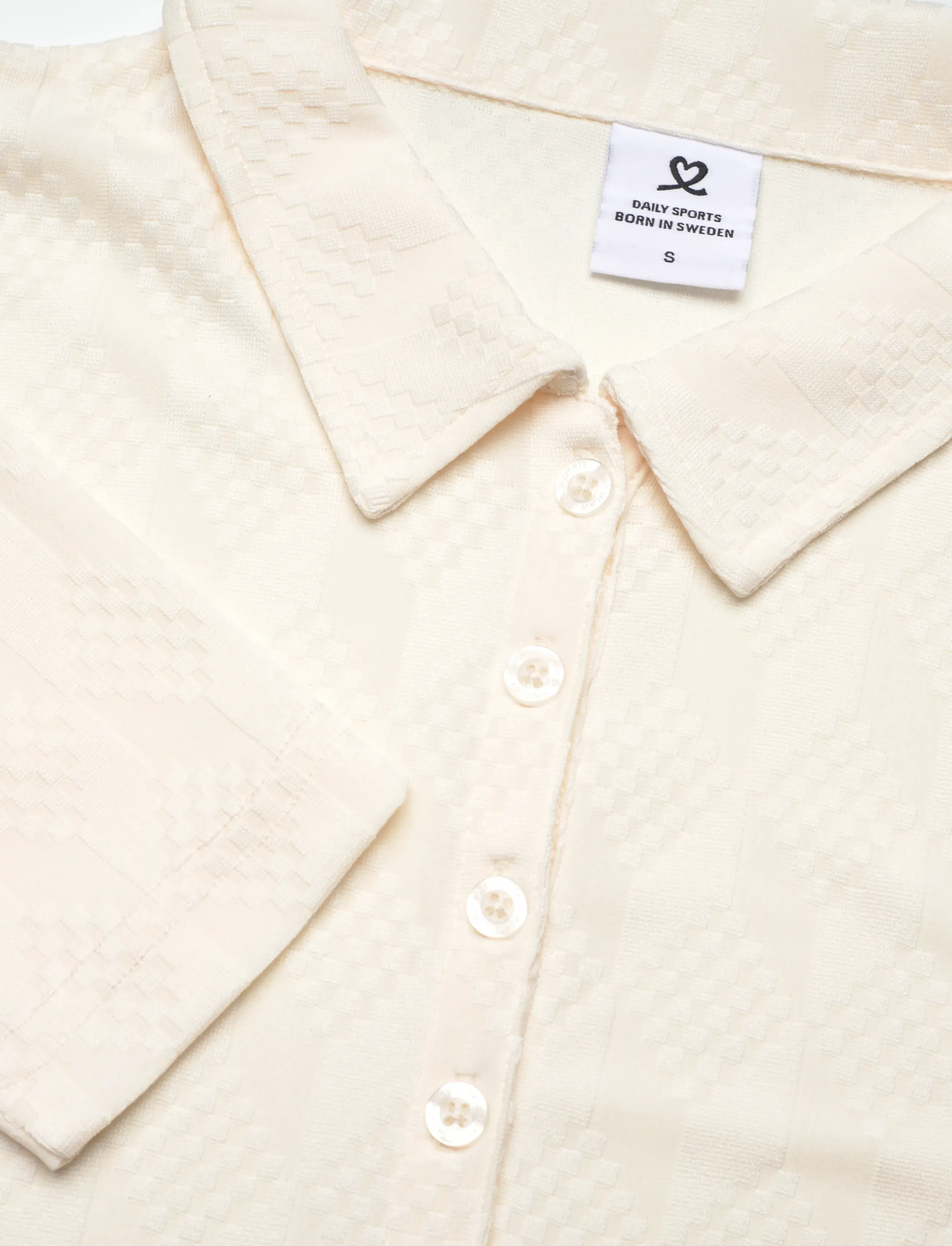 Daily Sports - Graphic Jaquard LS Poloshirt - tops & t-shirts - ivory - 2