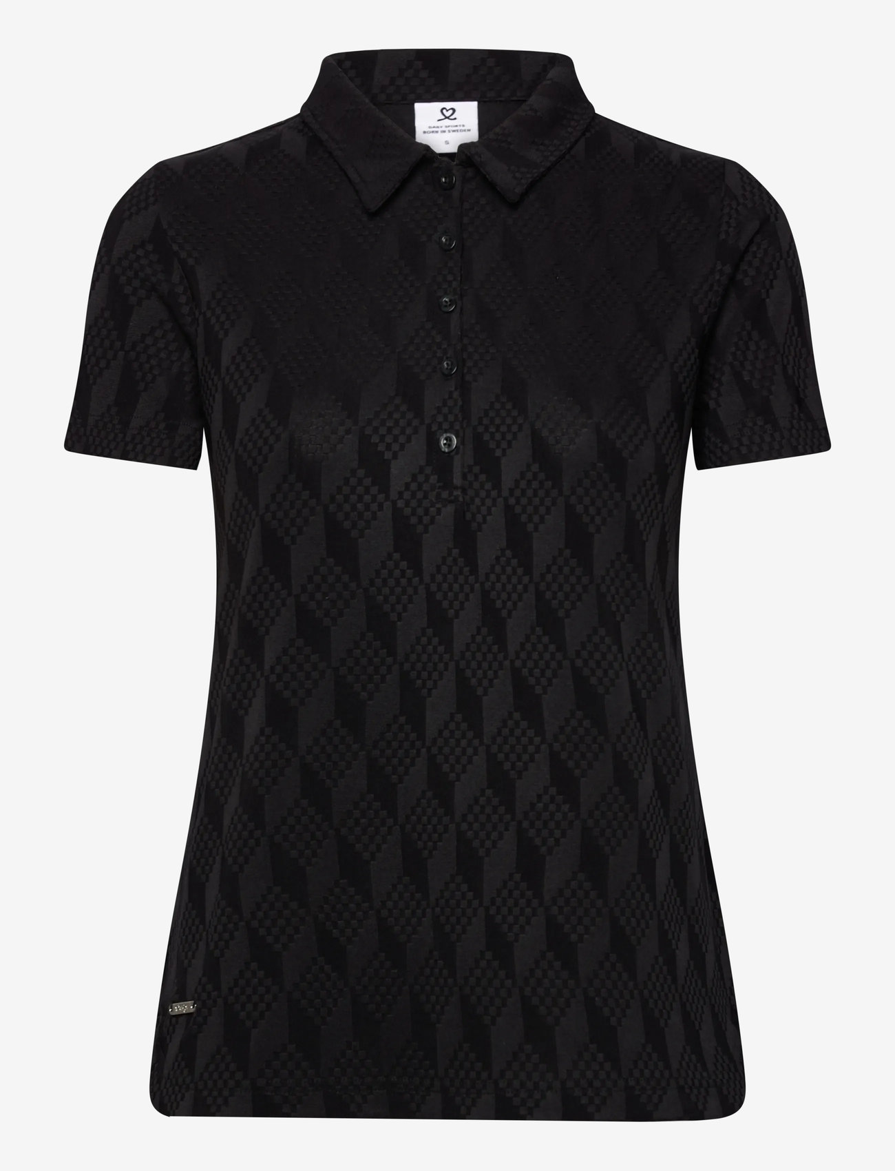 Daily Sports - Graphic Jaquard SS Poloshirt - toppe & t-shirts - black - 1