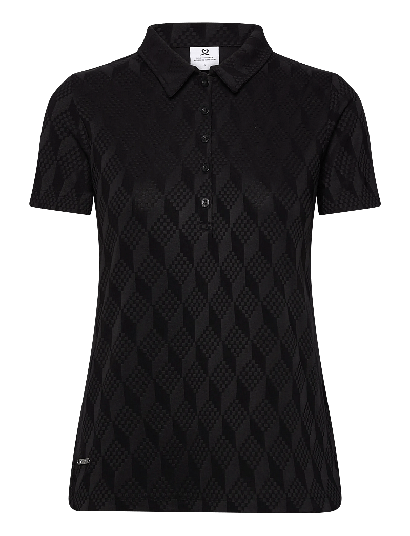Daily Sports - Graphic Jaquard SS Poloshirt - toppe & t-shirts - black - 1