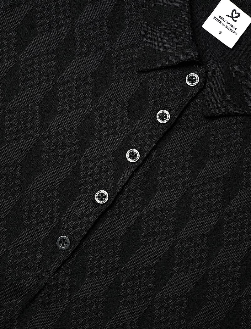 Daily Sports - Graphic Jaquard SS Poloshirt - toppe & t-shirts - black - 5