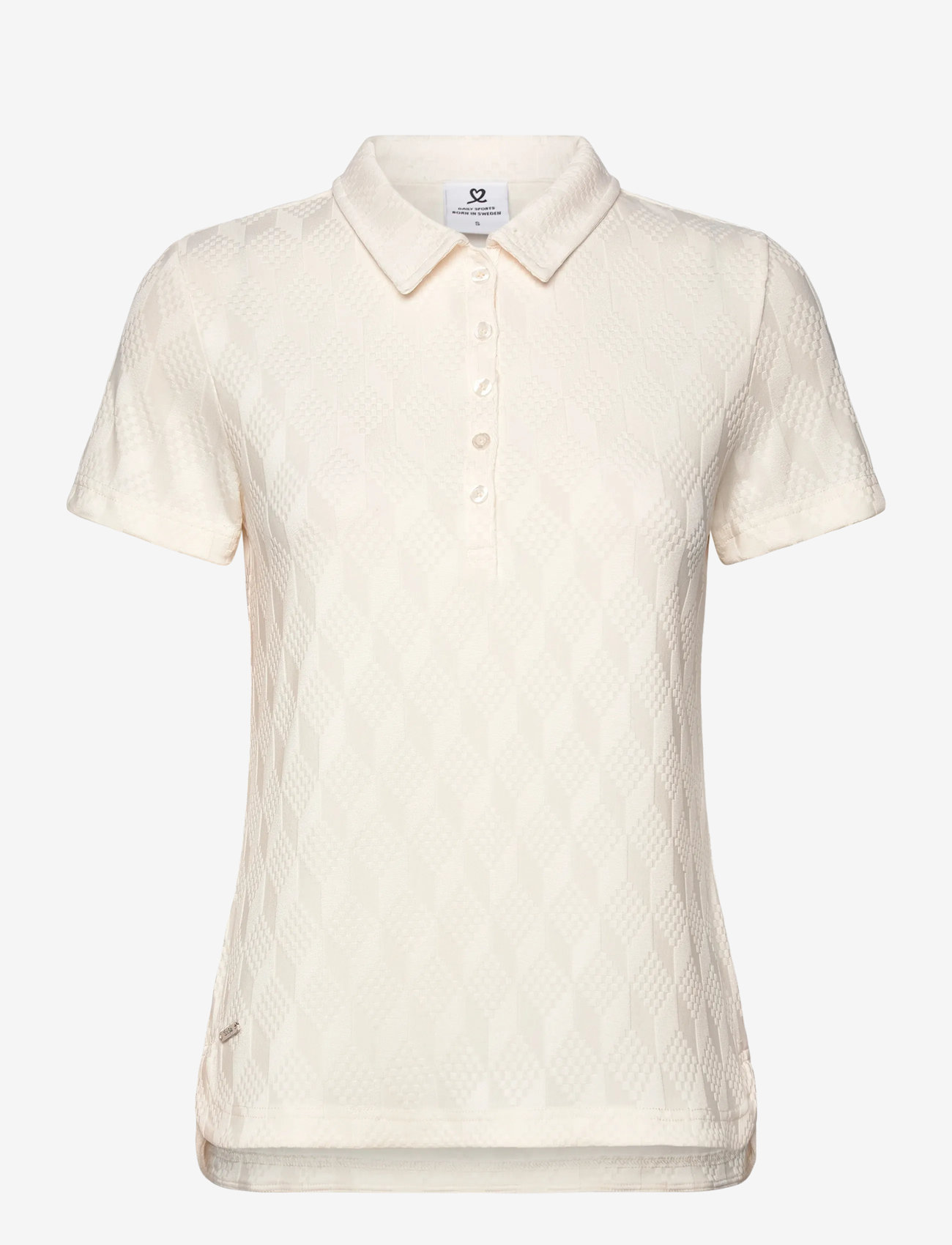 Daily Sports - Graphic Jaquard SS Poloshirt - toppar & t-shirts - ivory - 1