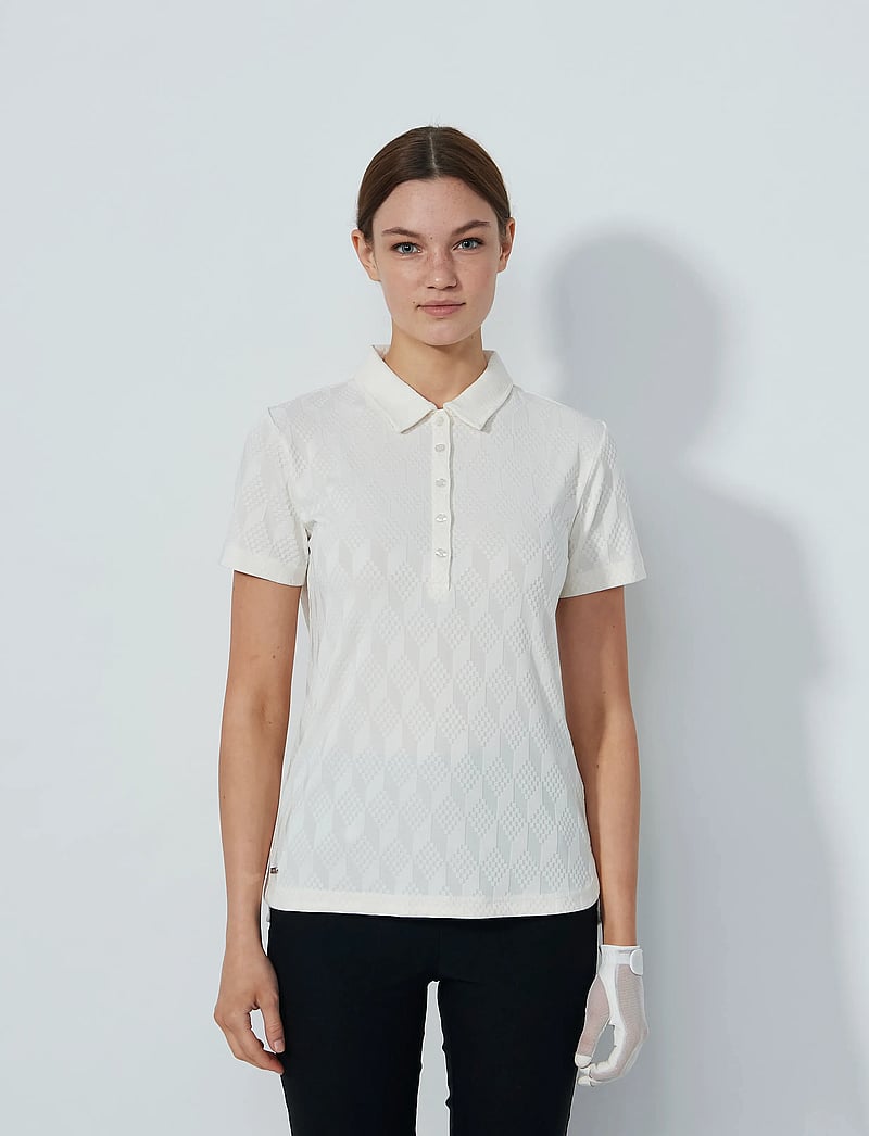 Daily Sports - Graphic Jaquard SS Poloshirt - toppar & t-shirts - ivory - 0