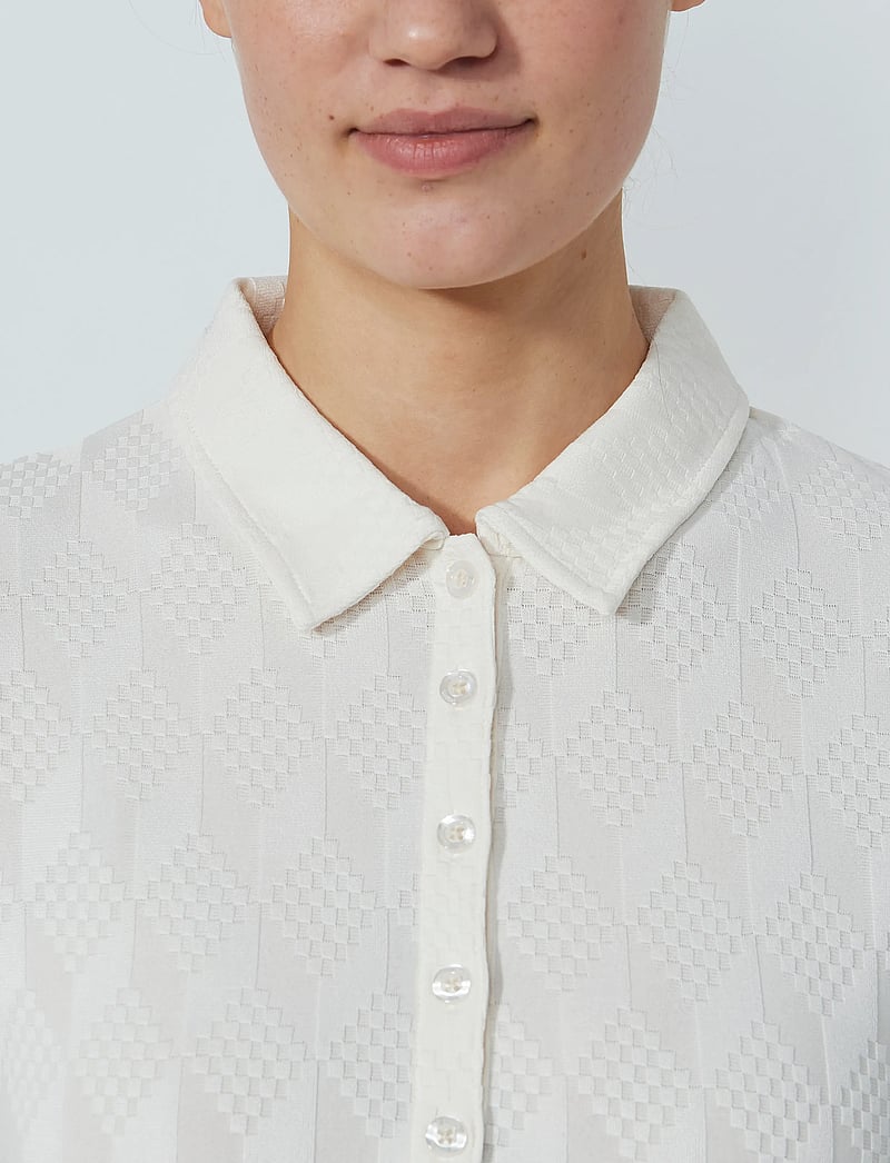 Daily Sports - Graphic Jaquard SS Poloshirt - toppar & t-shirts - ivory - 4