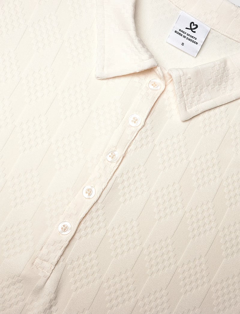 Daily Sports - Graphic Jaquard SS Poloshirt - toppar & t-shirts - ivory - 5