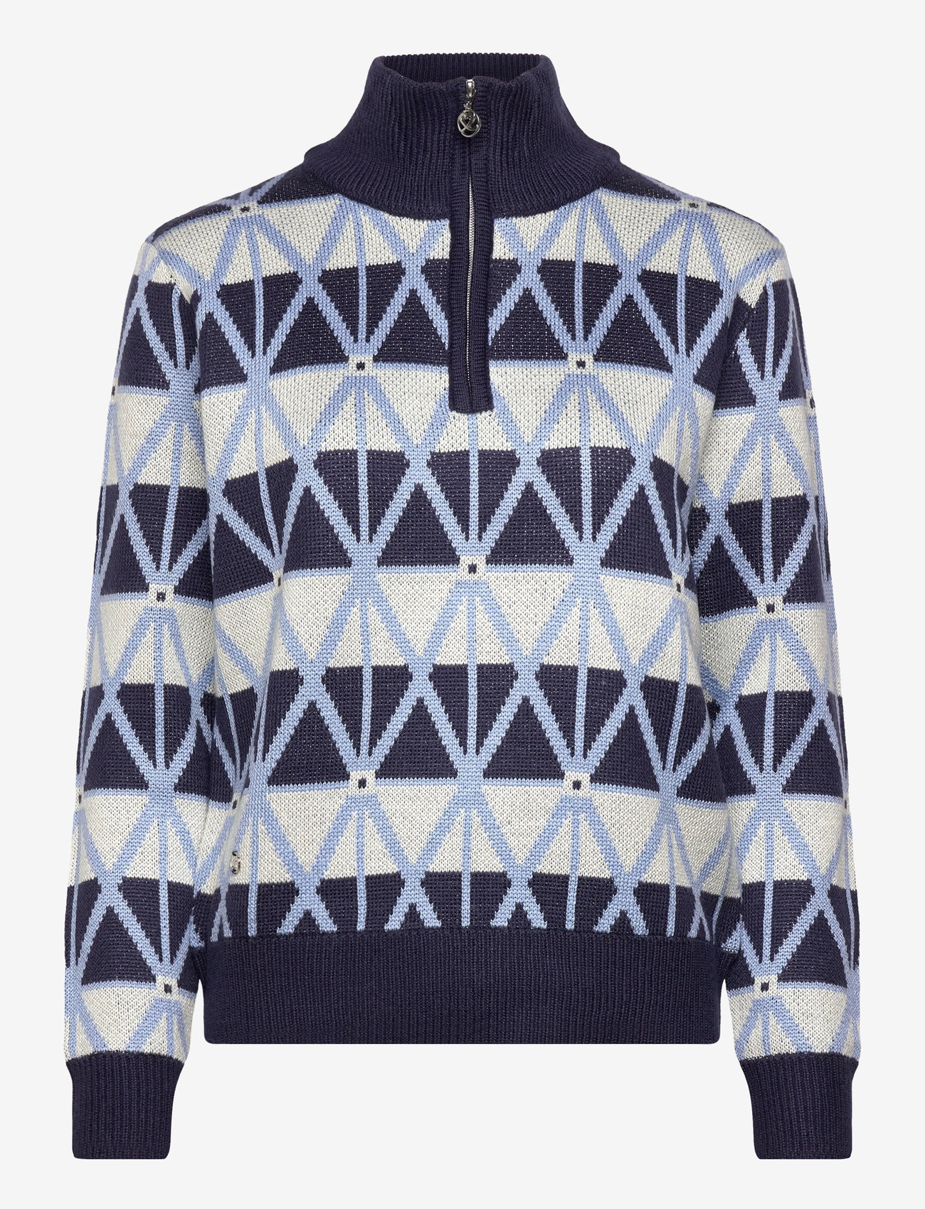 Daily Sports - Argyle Half neck Pullover lined - sweatshirts - navy - 1