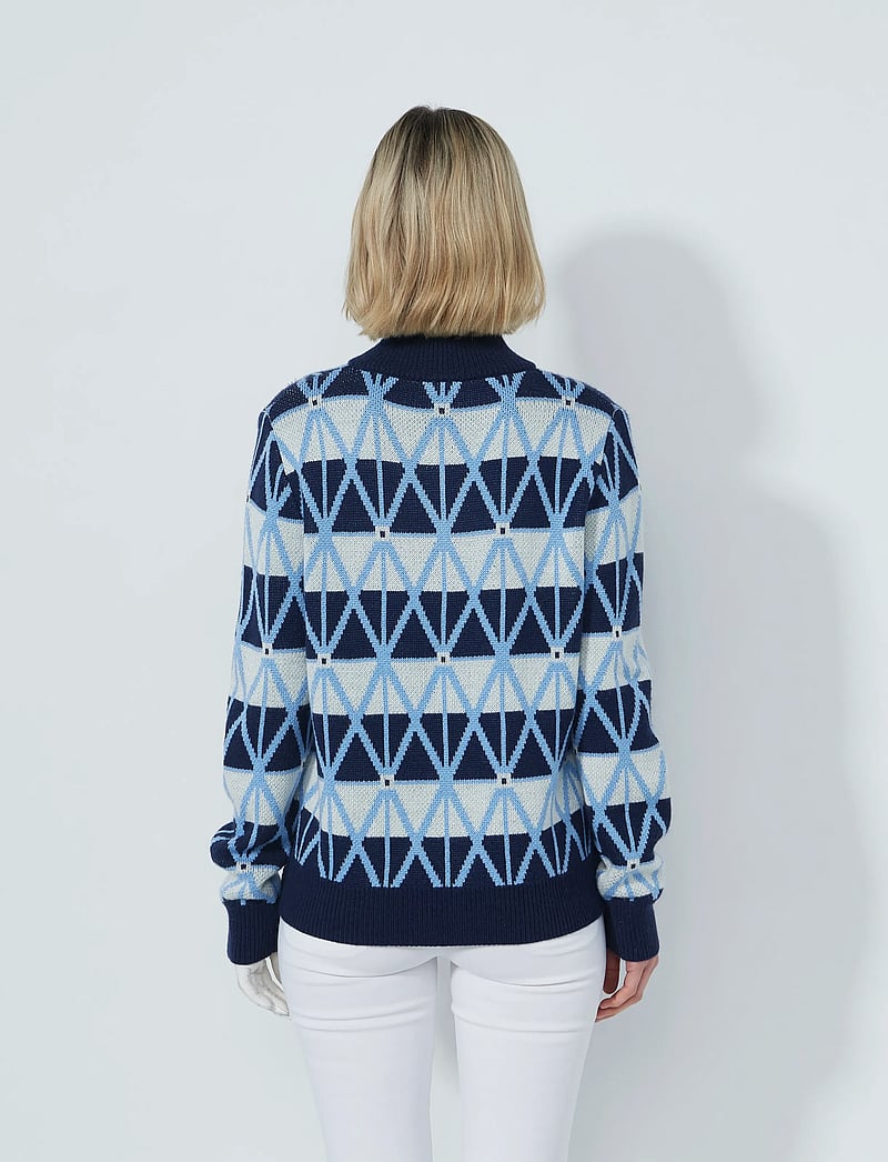 Daily Sports - Argyle Half neck Pullover lined - sweatshirts - navy - 3