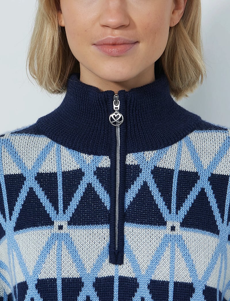 Daily Sports - Argyle Half neck Pullover lined - sweatshirts - navy - 4