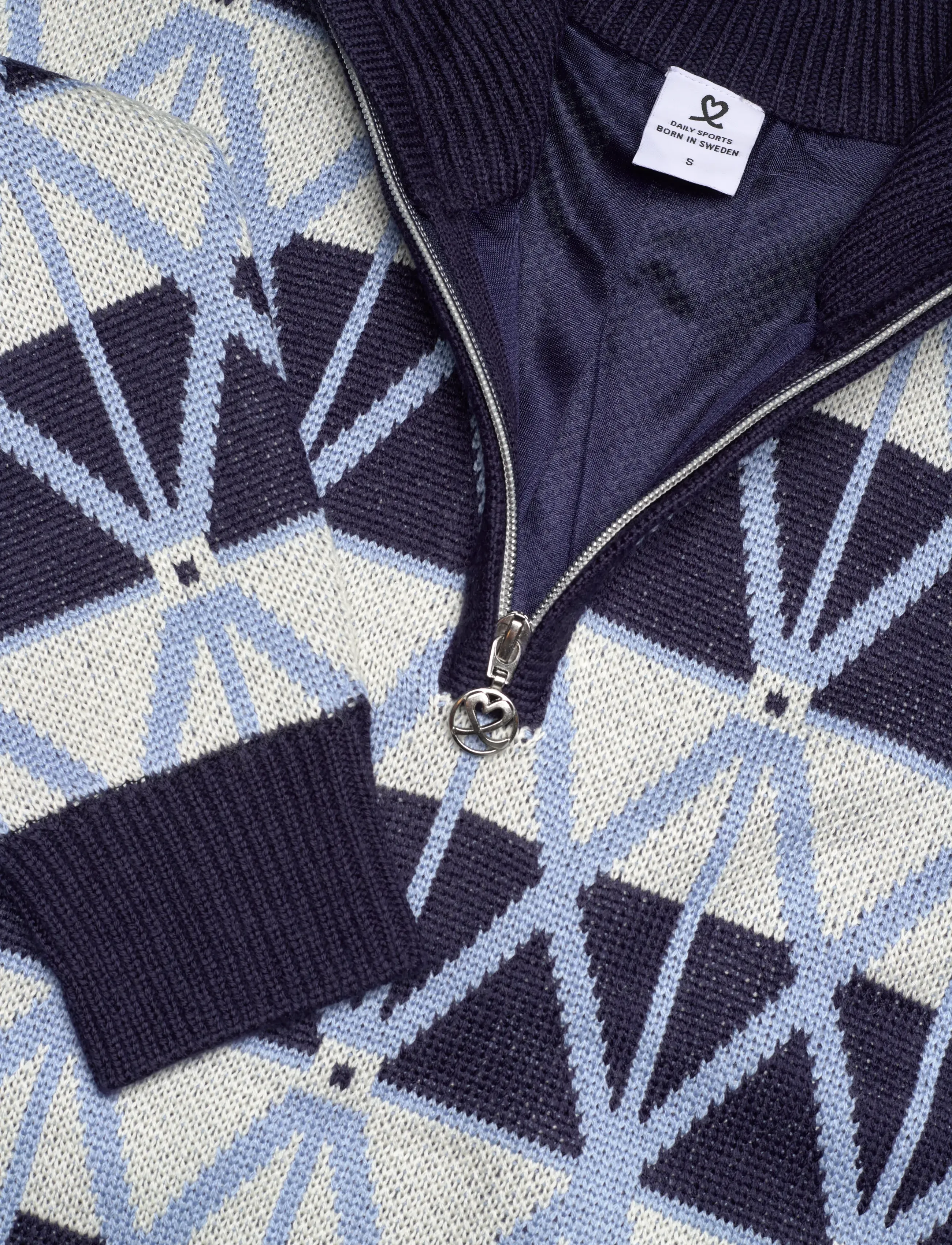 Daily Sports - Argyle Half neck Pullover lined - megzti drabužiai - navy - 5