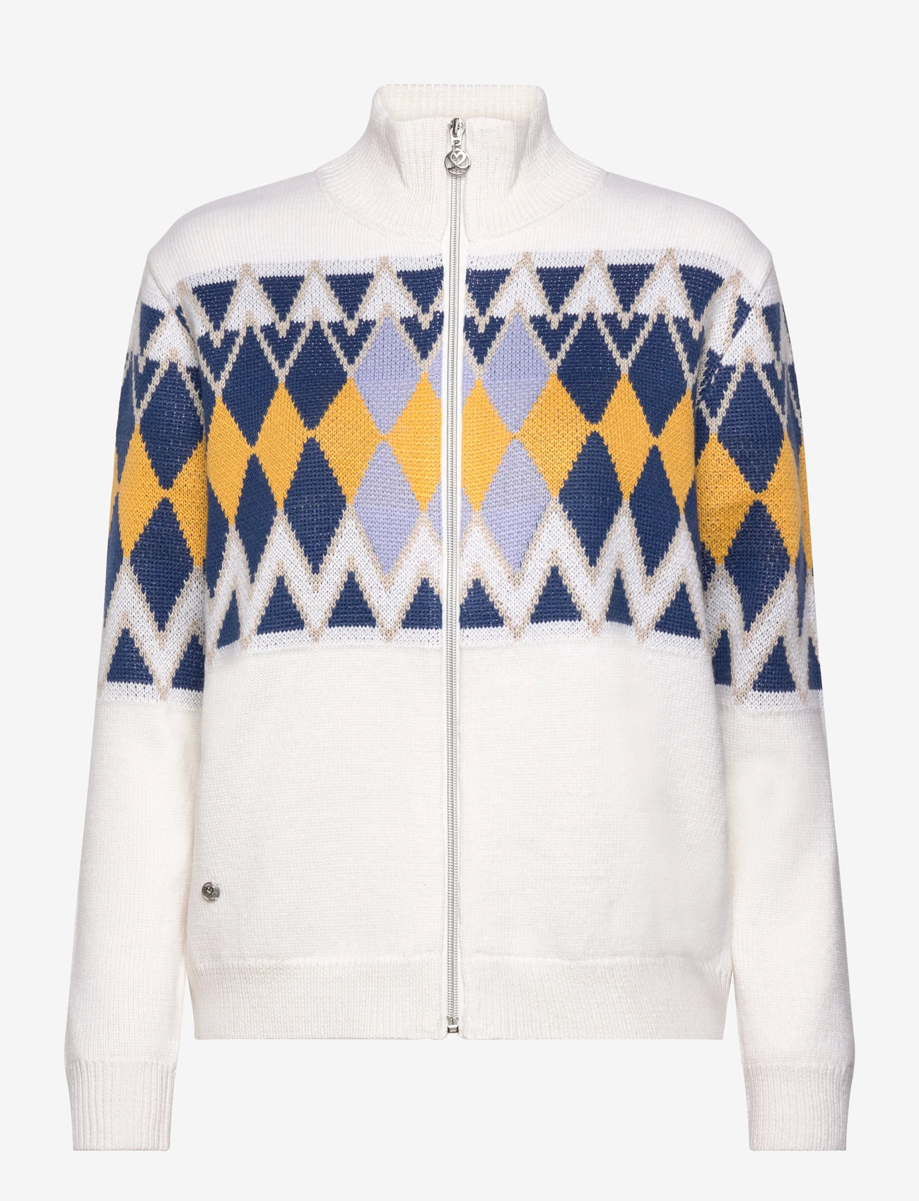Daily Sports - Placed Argyle Cardigan lined - sweatshirts - white - 1