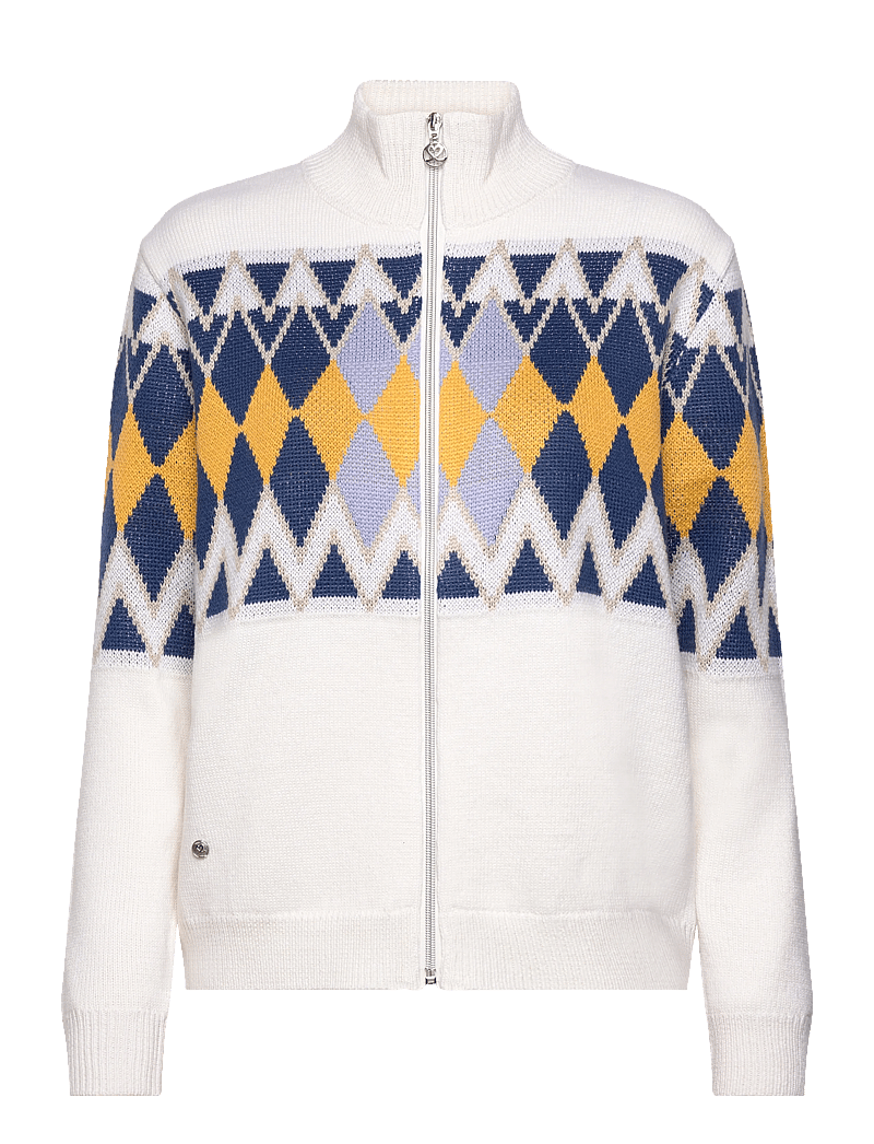 Daily Sports - Placed Argyle Cardigan lined - sweatshirts - white - 1