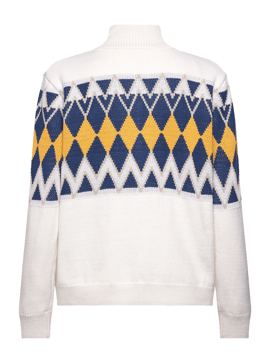 Daily Sports - Placed Argyle Cardigan lined - sweatshirts - white - 2