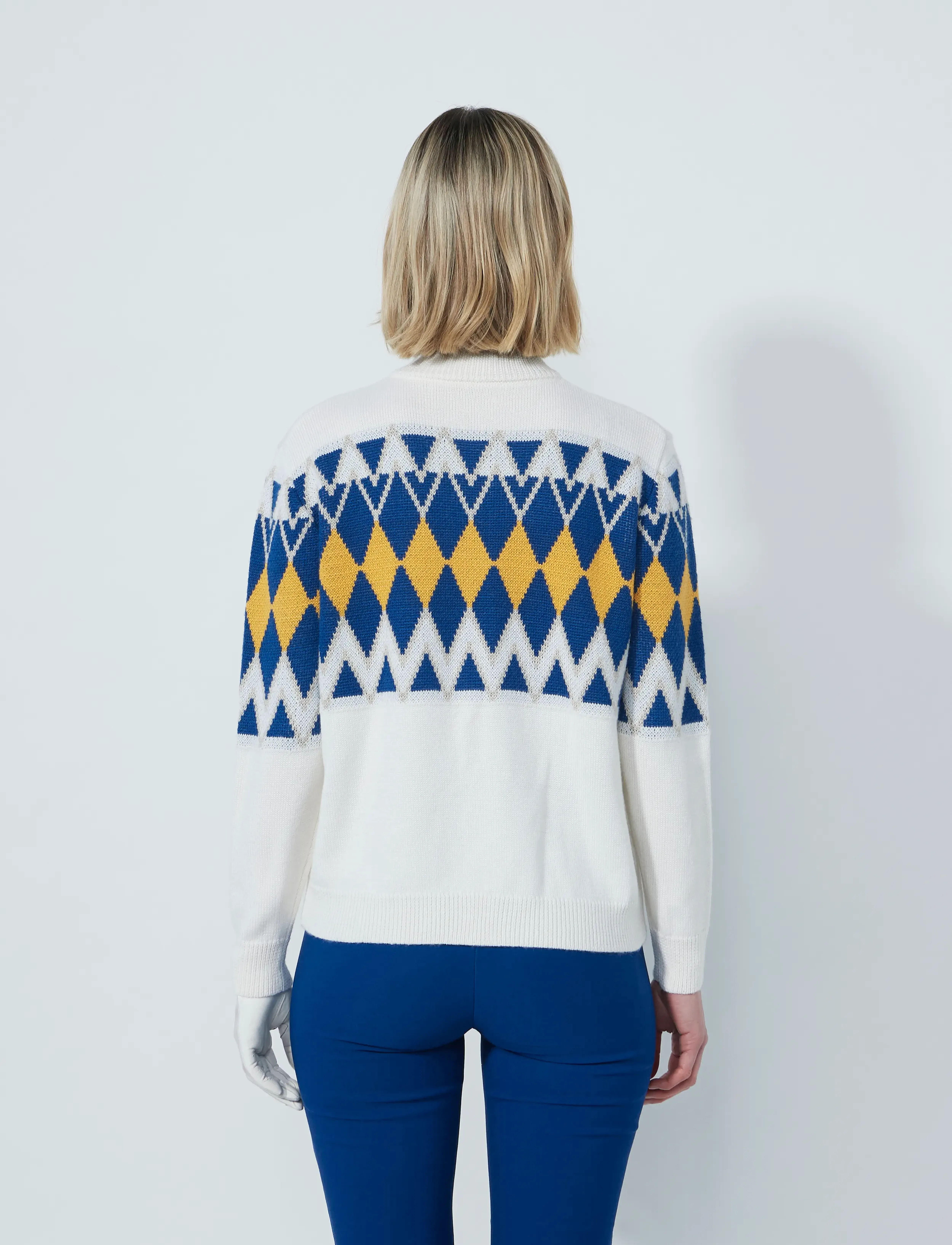 Daily Sports - Placed Argyle Cardigan lined - megztiniai ir džemperiai - white - 3