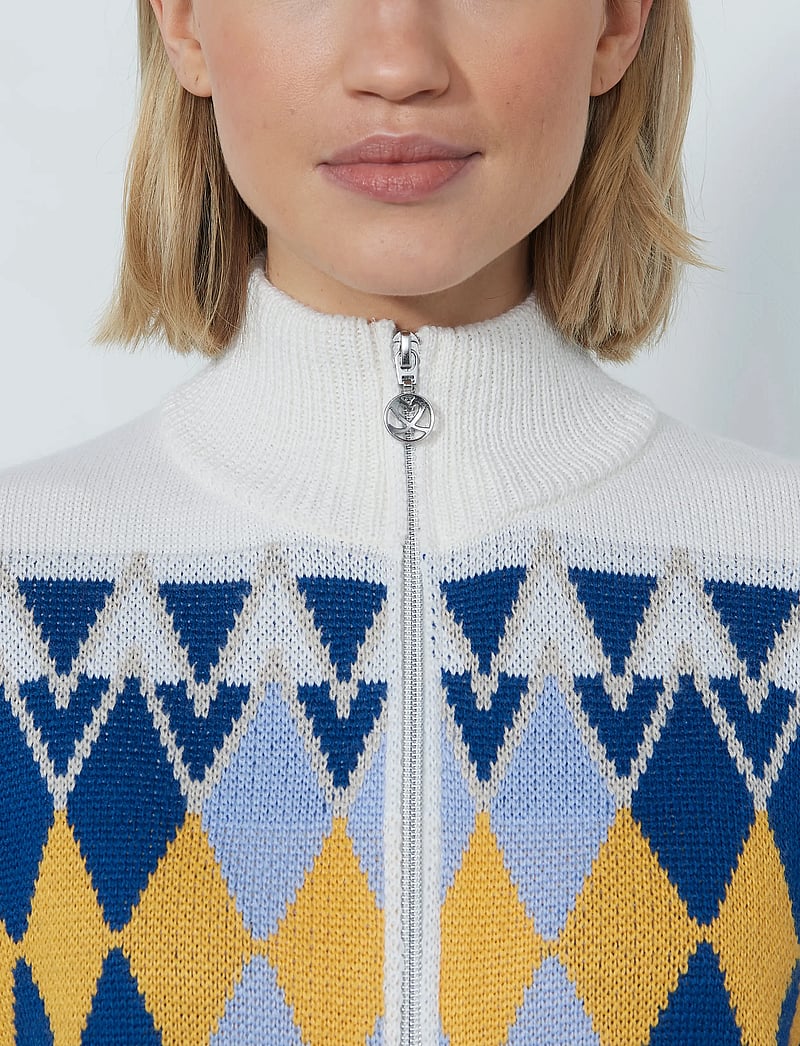 Daily Sports - Placed Argyle Cardigan lined - sweatshirts - white - 4