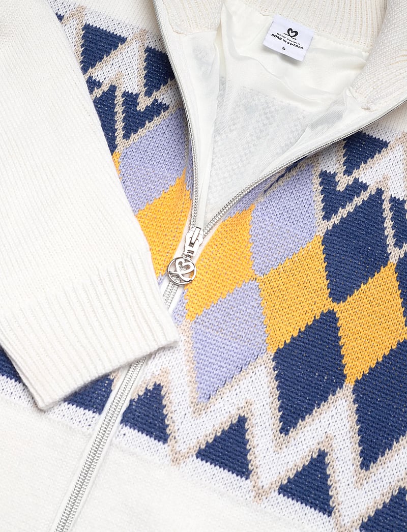 Daily Sports - Placed Argyle Cardigan lined - sweatshirts - white - 5