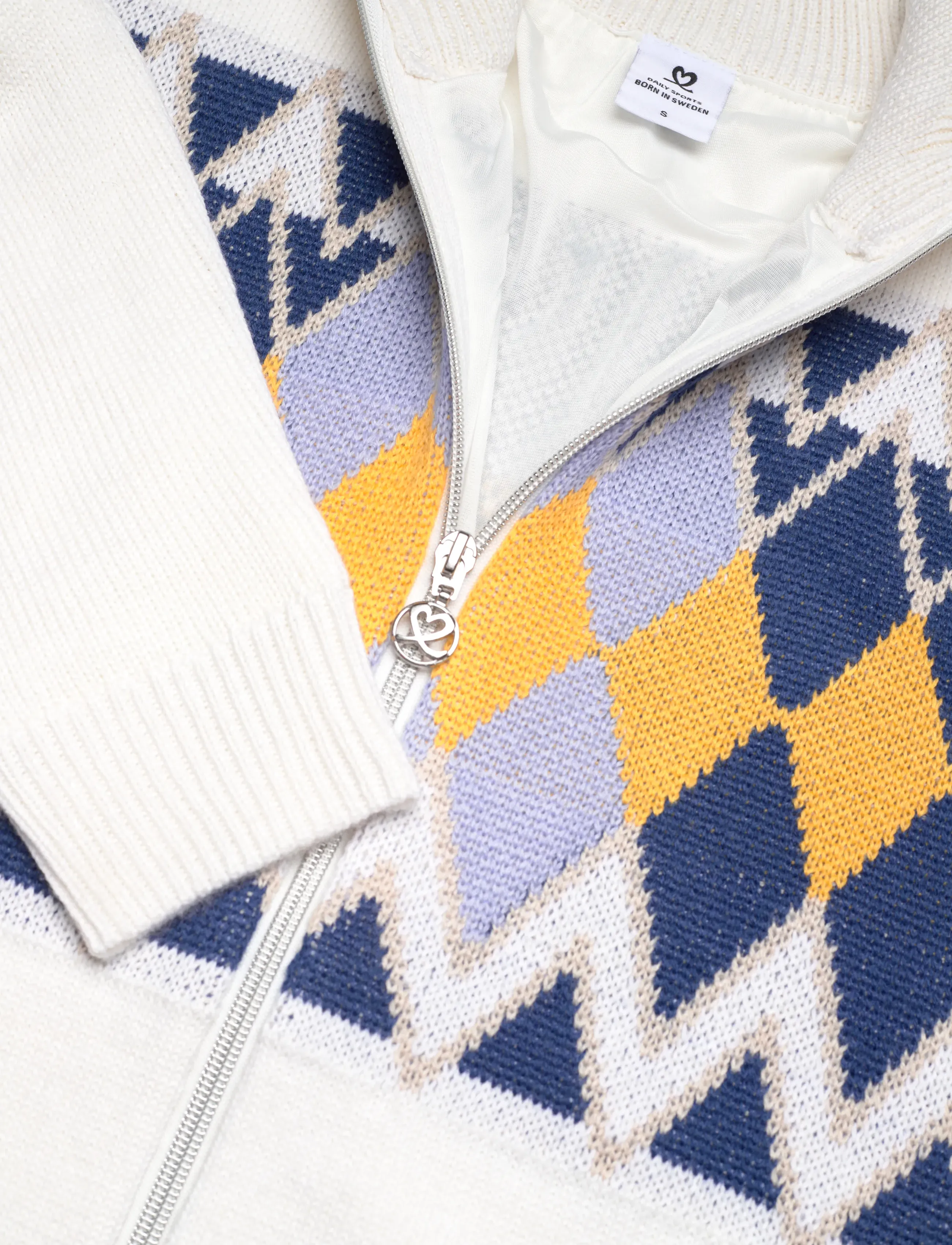 Daily Sports - Placed Argyle Cardigan lined - megztiniai ir džemperiai - white - 5