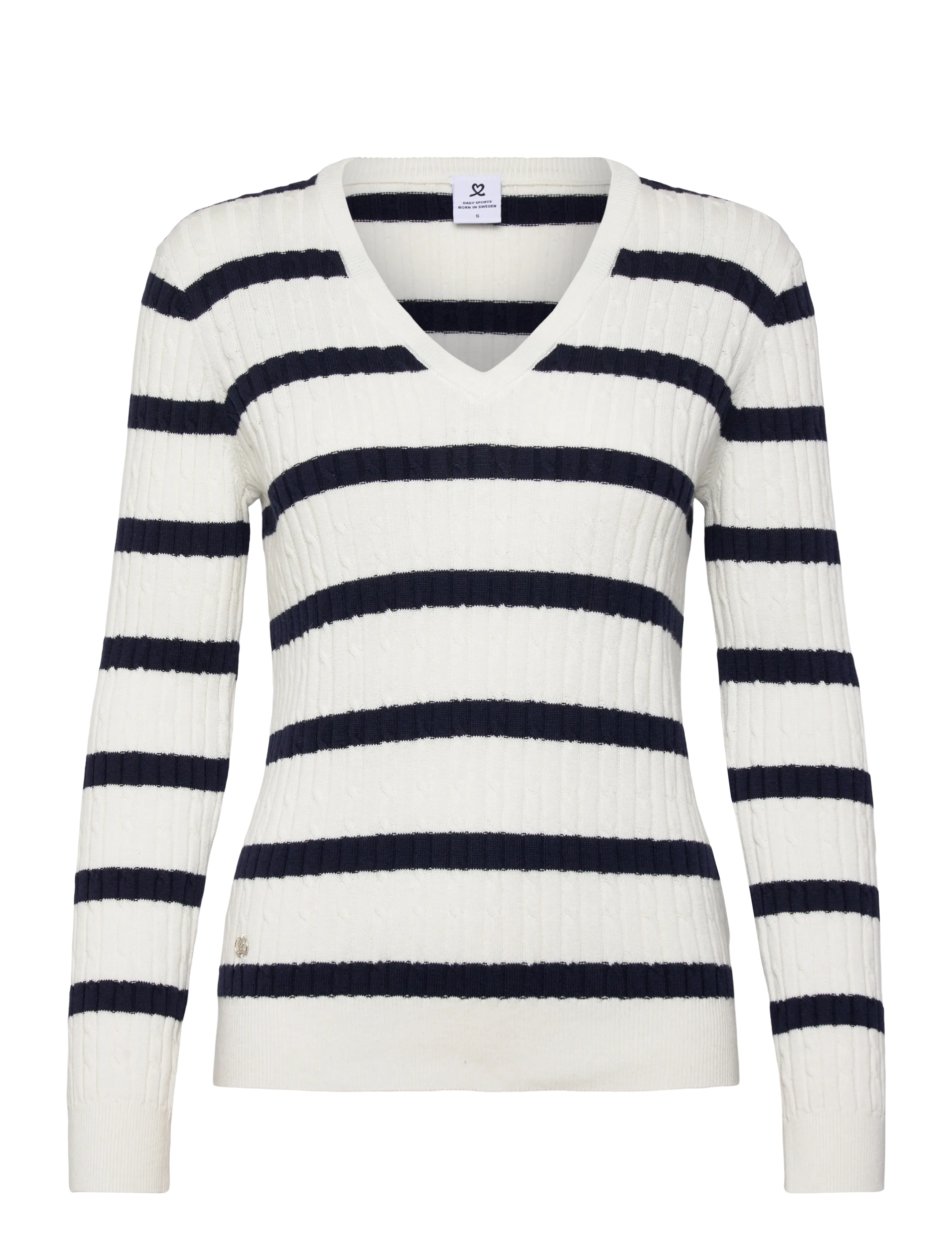 DAILY Sport Stripe Madelene Pullover Weiß - S - Damen
