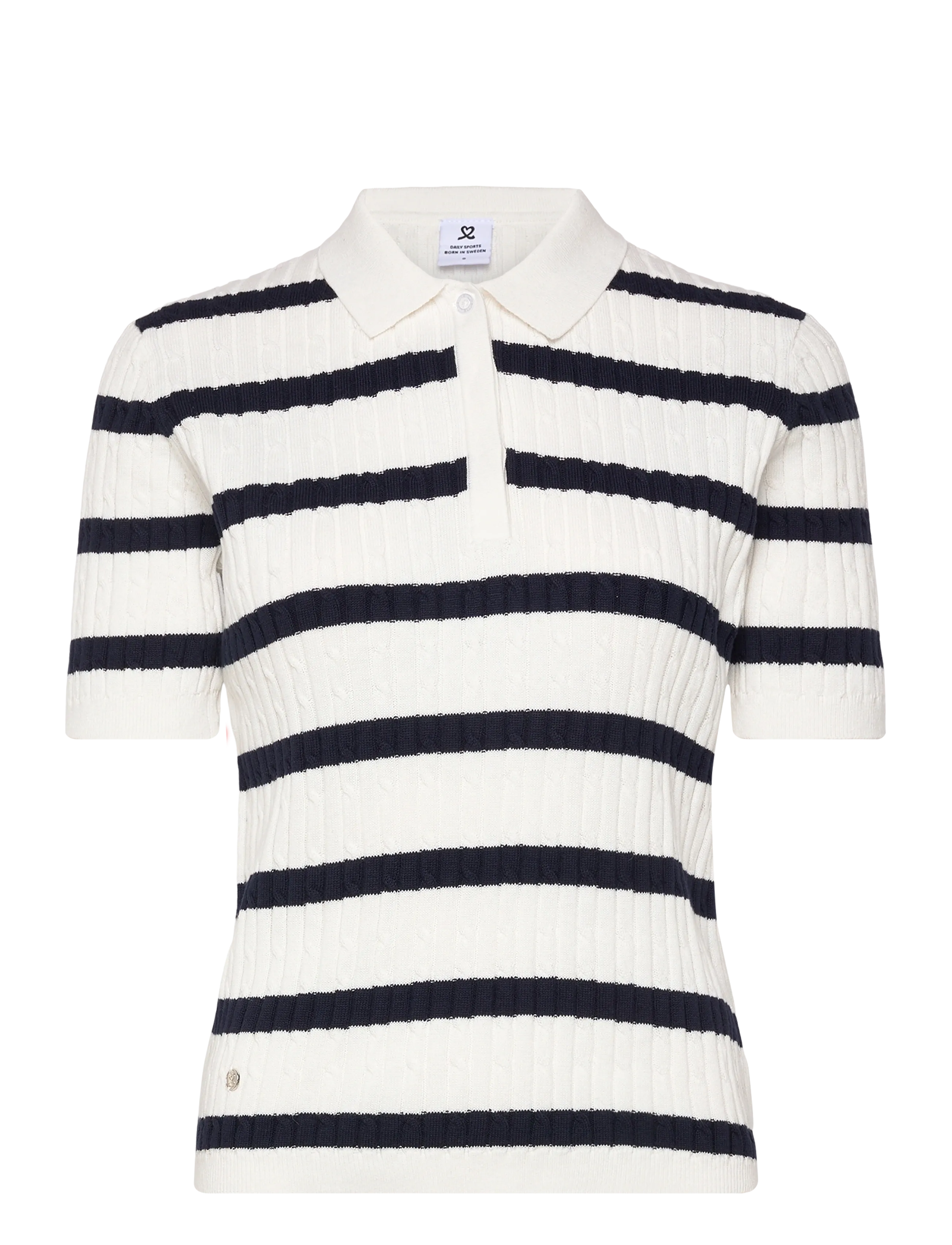 DAILY Sport Stripe Madelene 1/2S Polo Shirt Weiß - XS - Damen