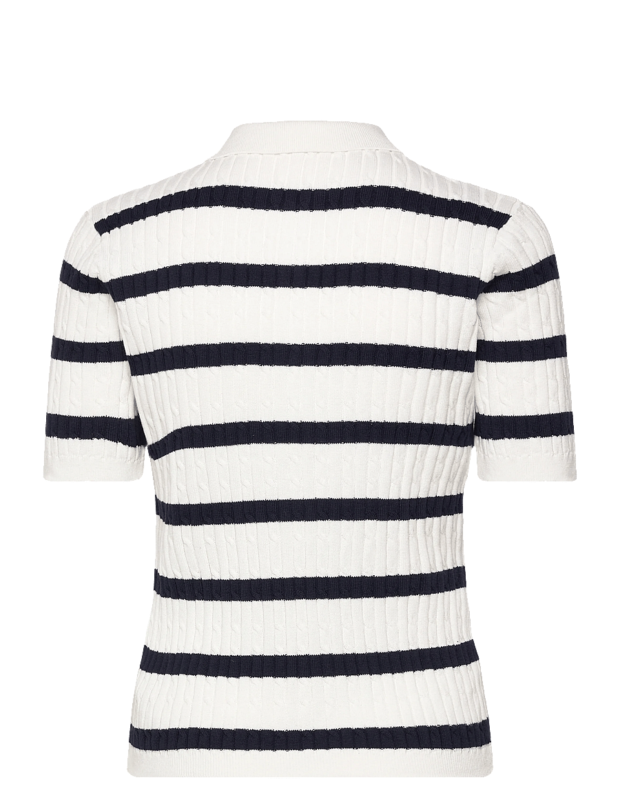 Daily Sports - Stripe Madelene 1/2S Polo shirt - oberteile & t-shirts - navy - 2