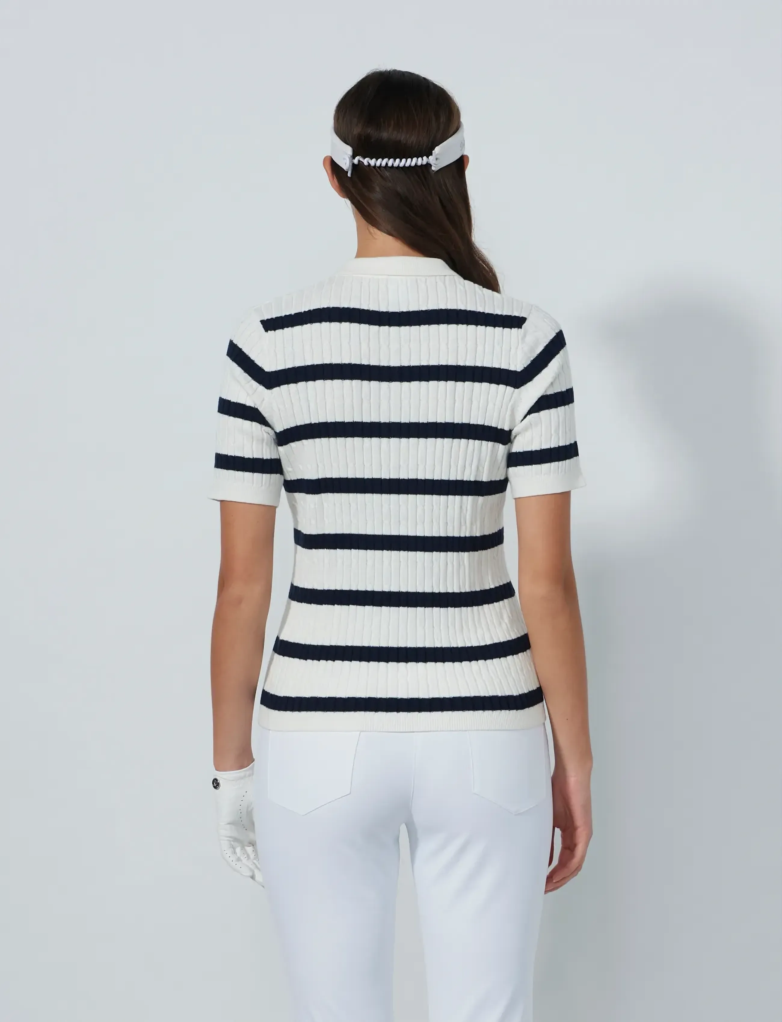 Daily Sports - Stripe Madelene 1/2S Polo shirt - tops & t-shirts - navy - 3