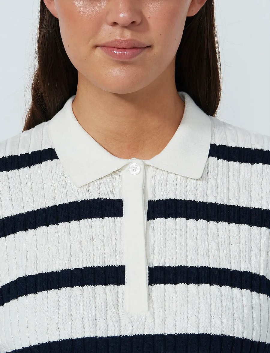 Daily Sports - Stripe Madelene 1/2S Polo shirt - oberteile & t-shirts - navy - 4